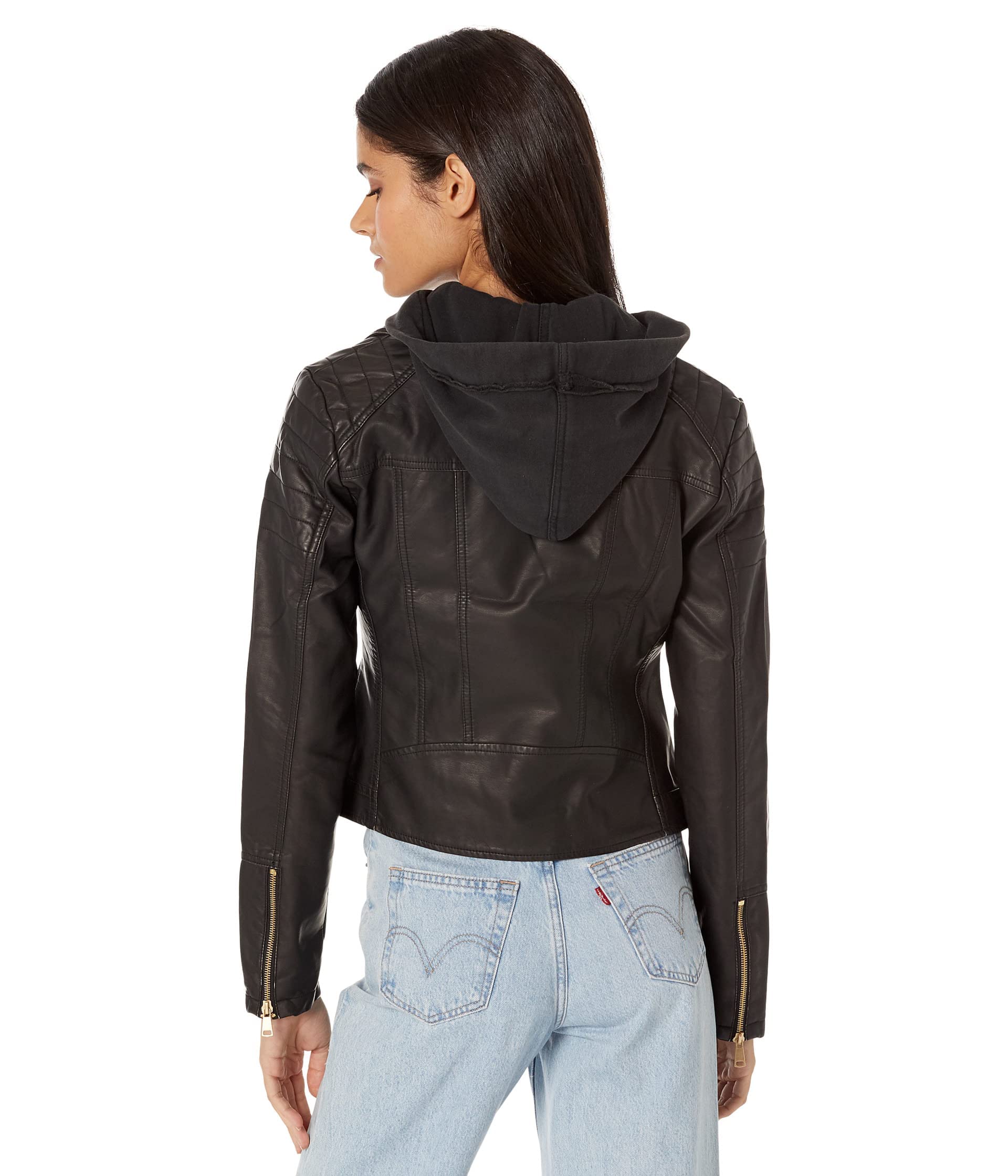 Free People Harriett Faux Leather Jacket - Black XS (Women's 0-2) | Vegan Leather Moto Style for Casual Outfits & Night Out