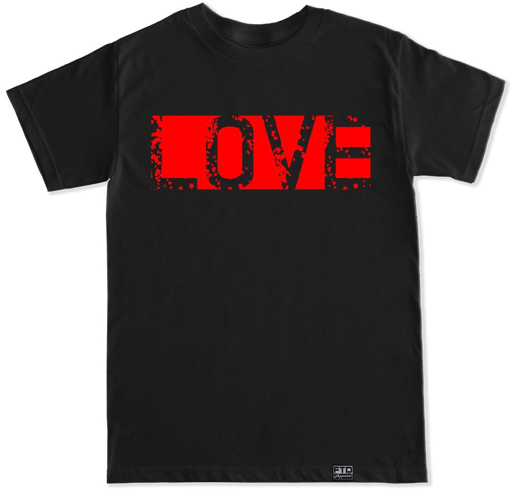 FTD Apparel Men's Love Black T-Shirt - Soft Cotton Casual Tee for Everyday Wear, Street Style & Date Nights