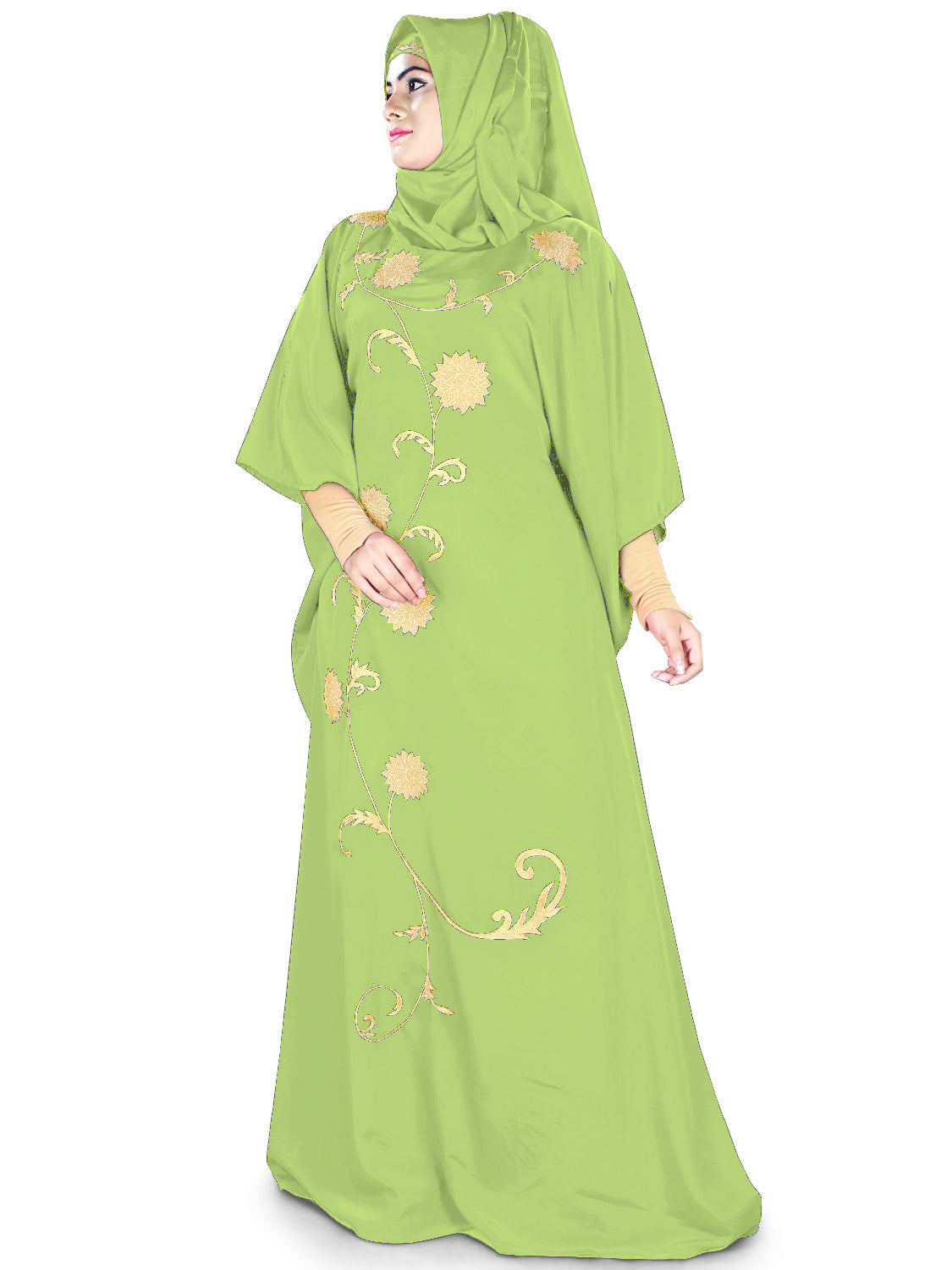 Elegant Aiza Kaftan Dress for Women - Flowy Boho Maxi Dress with Embroidery - Perfect for Beach, Vacation & Summer Outfits