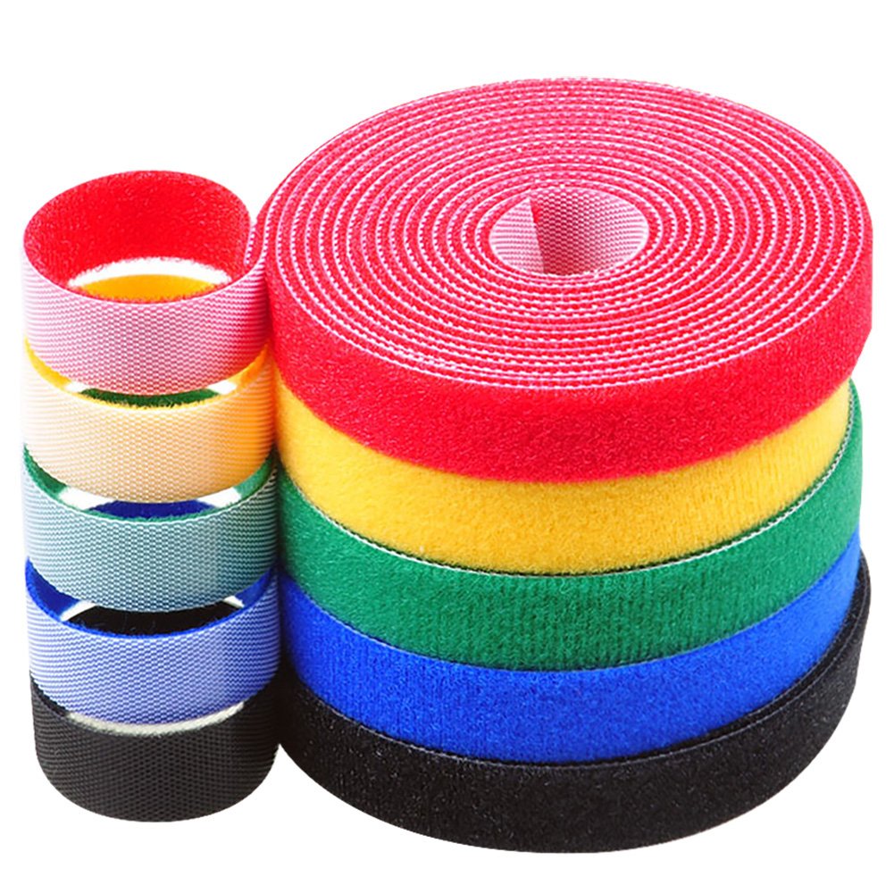 5-Pack Reusable Hook & Loop Cable Ties - 33ft Nylon Fastening Straps for Wire & Cord Organization - Perfect for Home, Office, and Car Cable Management