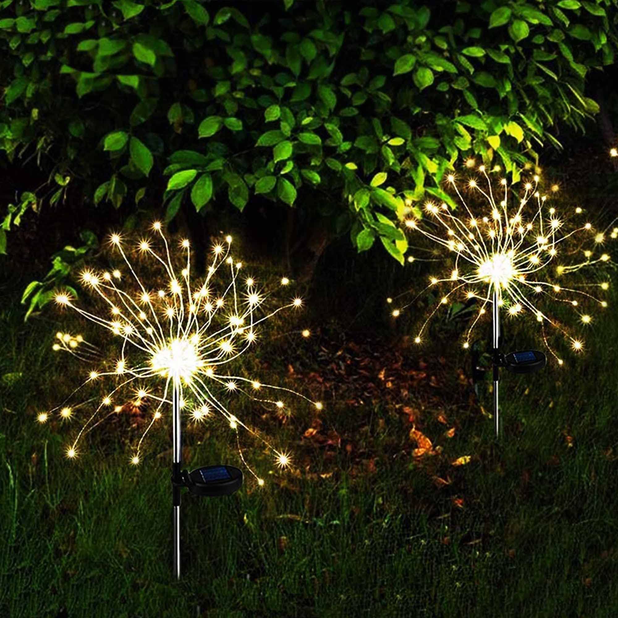 2 Pack Solar LED Fireworks Spike Garden Lights - 38