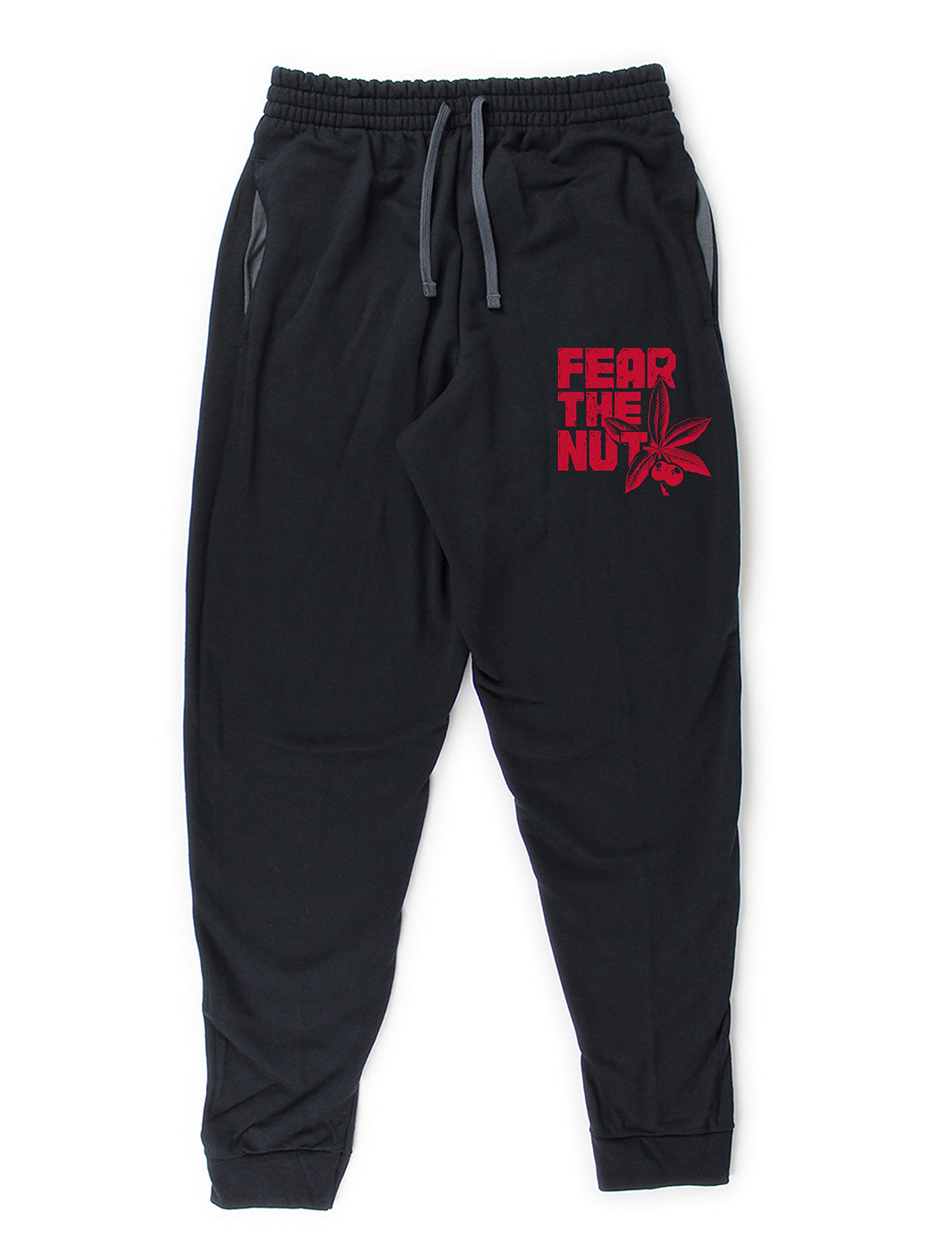 Fear The Nut Ohio Buckeye State Graphic Unisex Pocketed Jogger Sweatpants | Comfortable Lounge Pants for Men & Women | Perfect for Gym, Running, Travel & Casual Wear
