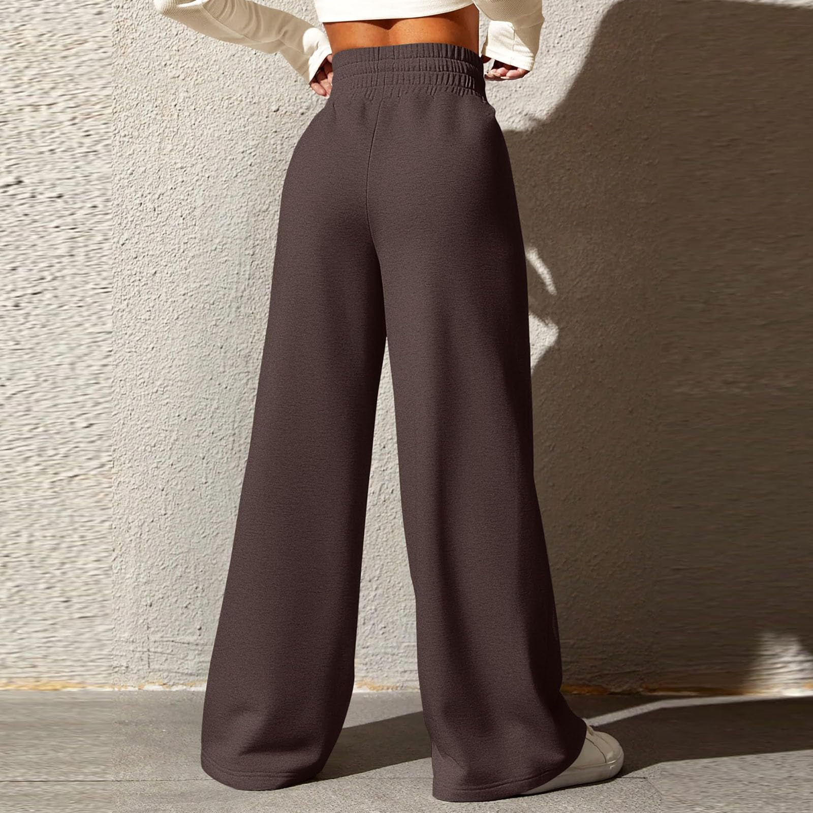 Women's High Waisted Wide Leg Sweatpants - Elastic Drawstring Lounge Pants with Pockets | Comfortable Joggers for Yoga, Running & Casual Wear