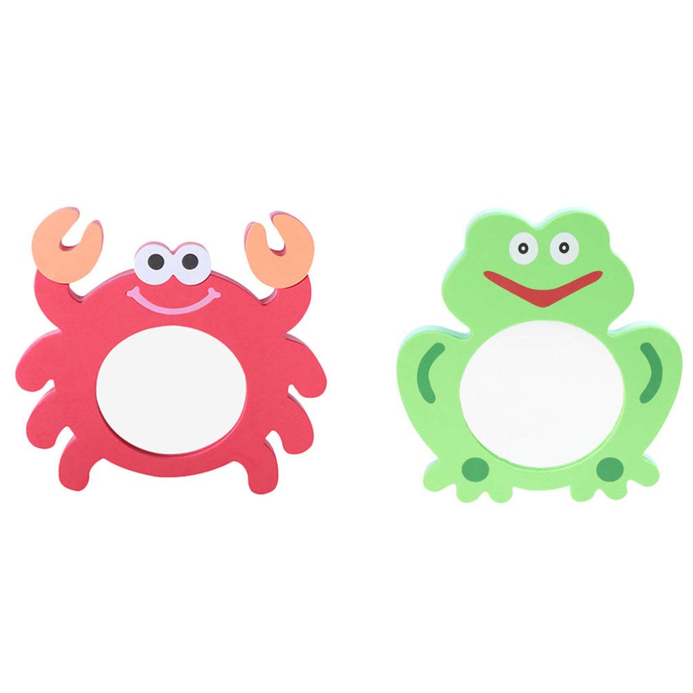 PATKAW 2-Piece Kids Bathroom Toys Set - Cartoon Mirror & Water Play Educational Bath Toys for Babies & Toddlers (8.25x7.66 Inch) - Fun Learning Toys for Bathtime & Sensory Play