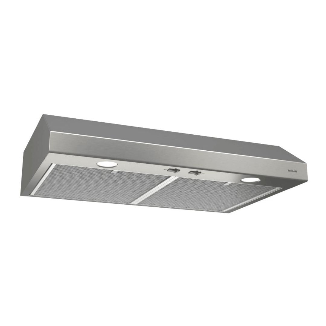 Broan 30-Inch Glacier BCSD1 Series Under Cabinet Range Hood - Stainless Steel & Color Options (BCSD130) for Kitchen Ventilation & Smoke Removal