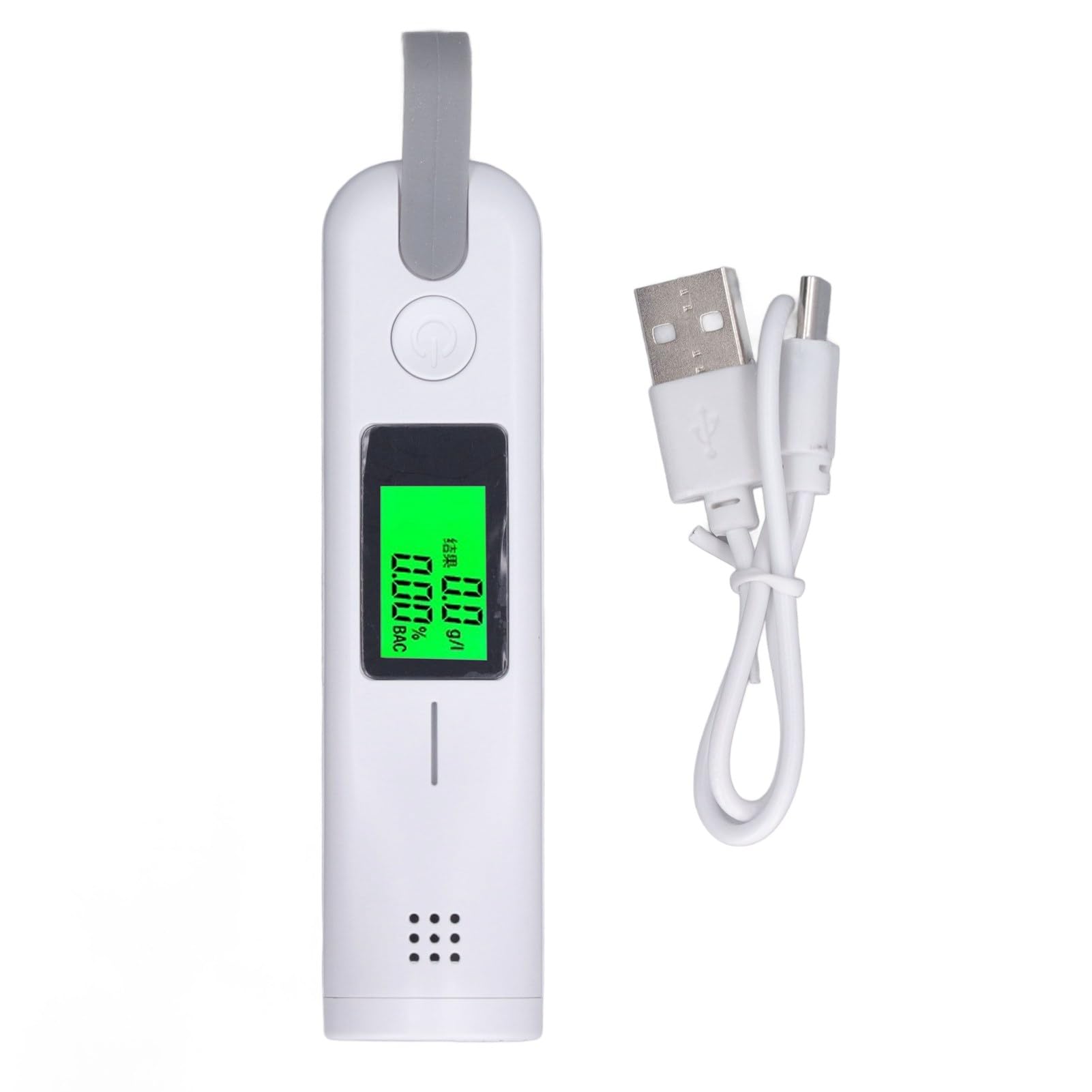 Portable Alcohol Breathalyzer Tester - Fast & Accurate BAC Detection for Personal & Professional Use - Quick Response Alcohol Content Analyzer (White) - Ideal for Road Safety, Workplace Testing & Home Use