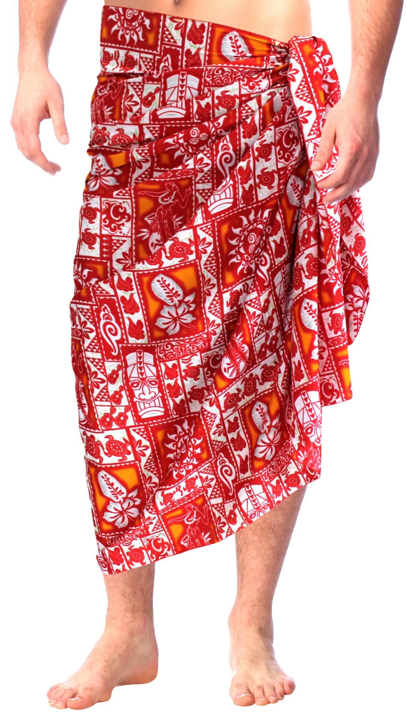 LA LEELA Men's Sarong Beach Cover Up - Quick Dry Swim Wrap for Men - Lightweight Summer Swimwear for Pool, Beach & Vacation - Perfect for Swimming, Surfing & Lounging