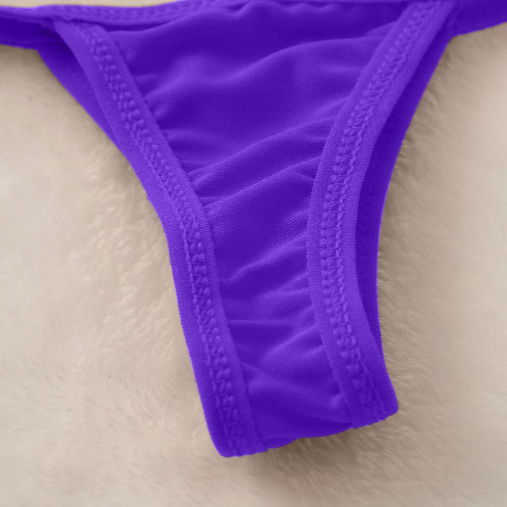 Sexy Lace G-String Thong Panties for Women - Comfortable V-String Lingerie Briefs - Bunny Intimates Underwear (Purple, Small) | Perfect for Valentine's Day, Honeymoon & Romantic Nights