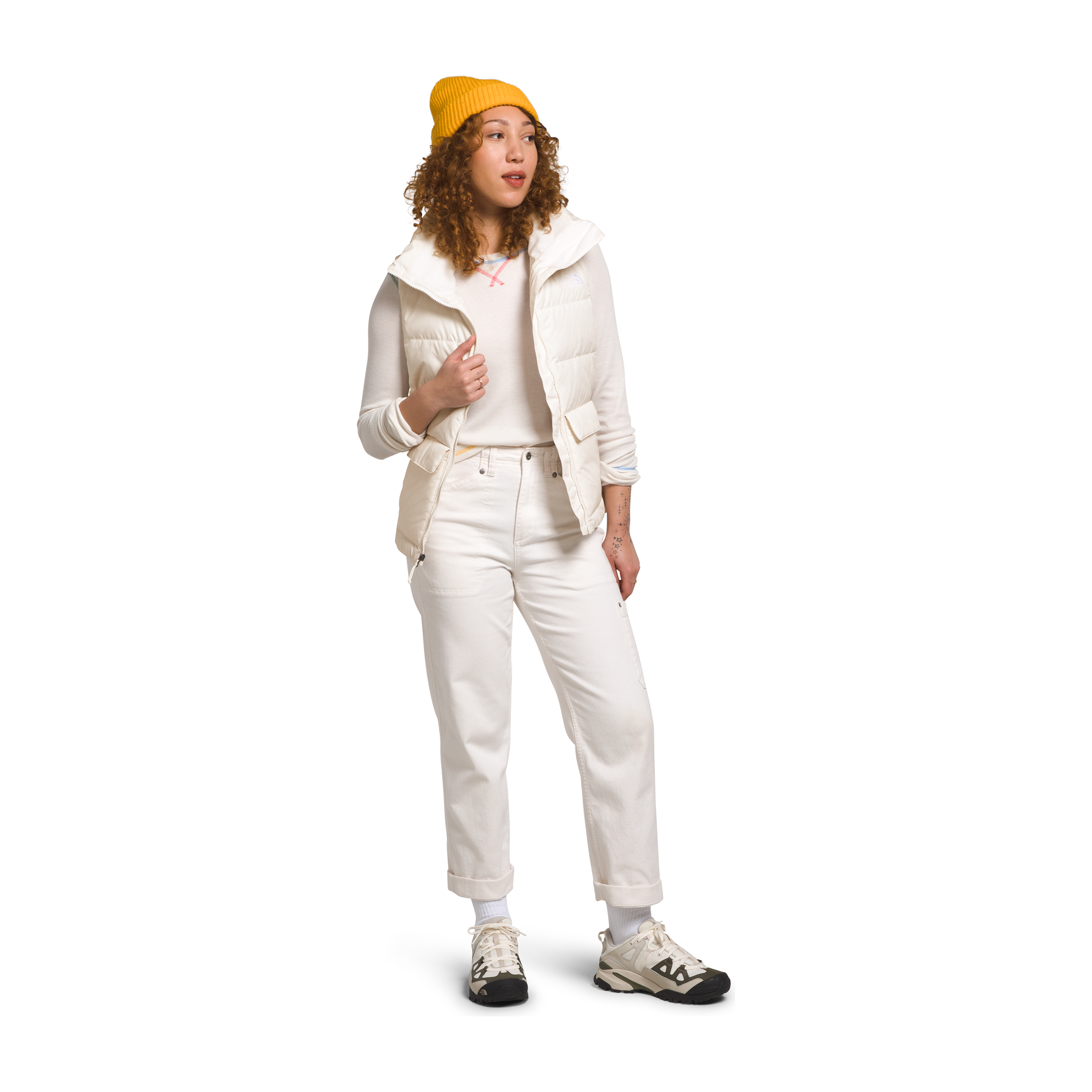 The North Face Women's Gotham Vest - Lightweight Waterproof Down Jacket for Outdoor Activities in Gardenia White | Perfect for Hiking, Camping & Winter Travel