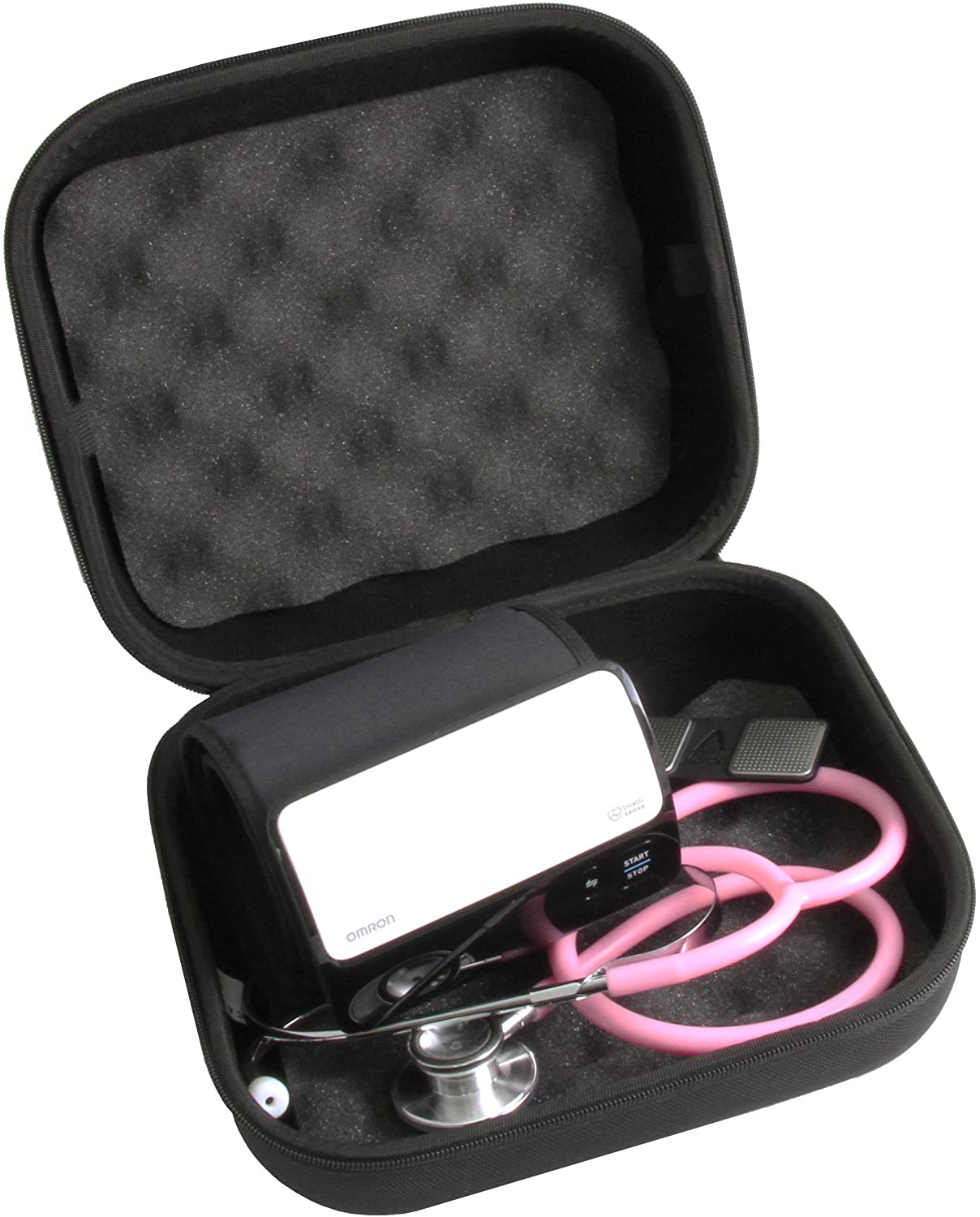 CASEMATIX Protective Carrying Case for Omron Evolv Wireless Blood Pressure Monitor - Durable Storage Solution for Upper Arm BP Cuff Machine - Perfect for Travel, Home Use & Medical Professionals