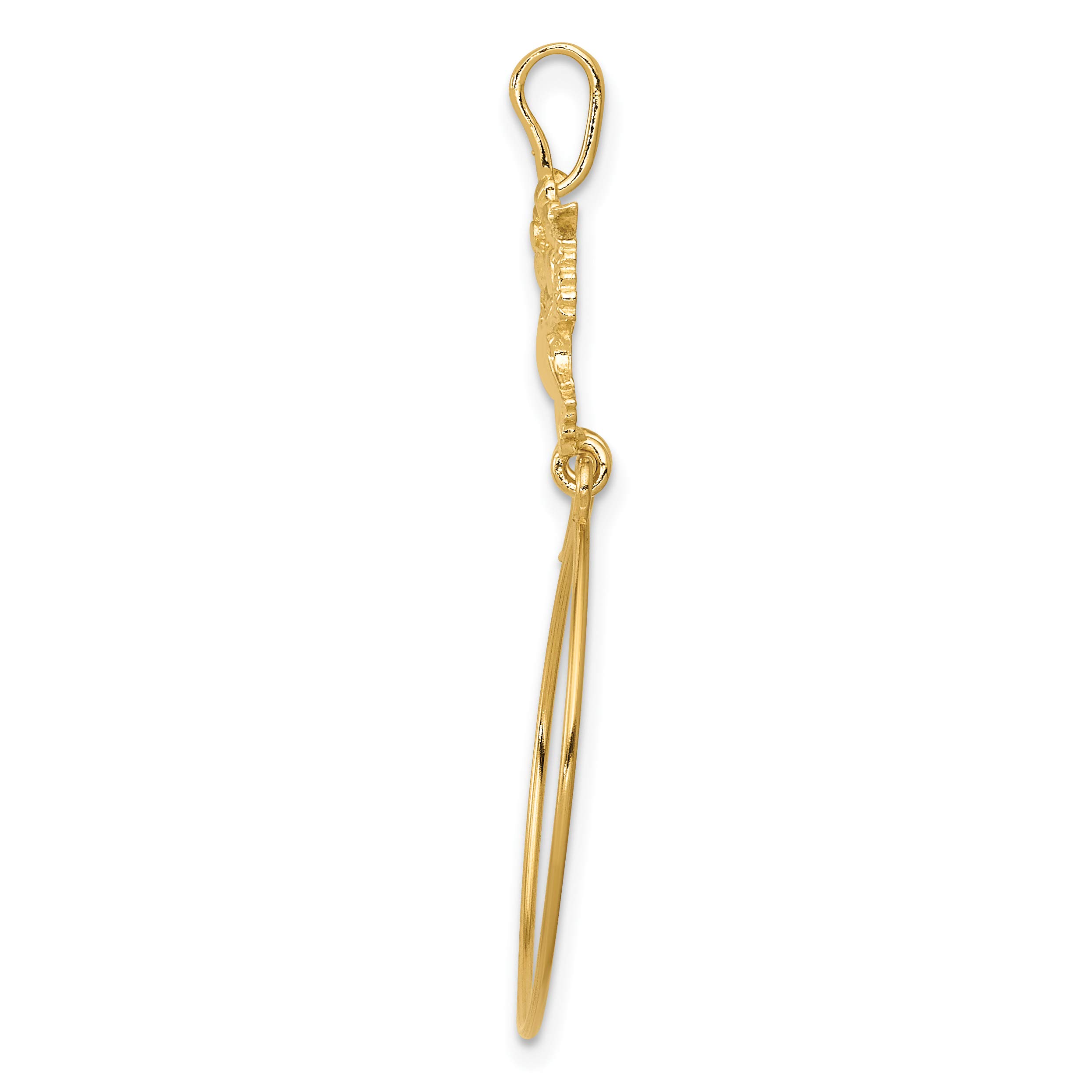 14K Solid Yellow Gold Doves Bow Necklace - Elegant Pendant Charm Holder for Women | Perfect Gift for Anniversary, Valentine's Day & Special Occasions