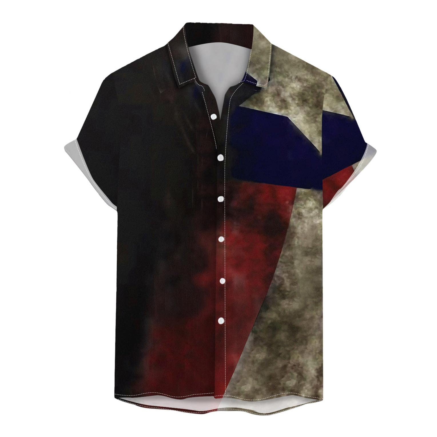 Men's 4th July Shirts - Patriotic Short Sleeve Button Down for Summer BBQ & Beach