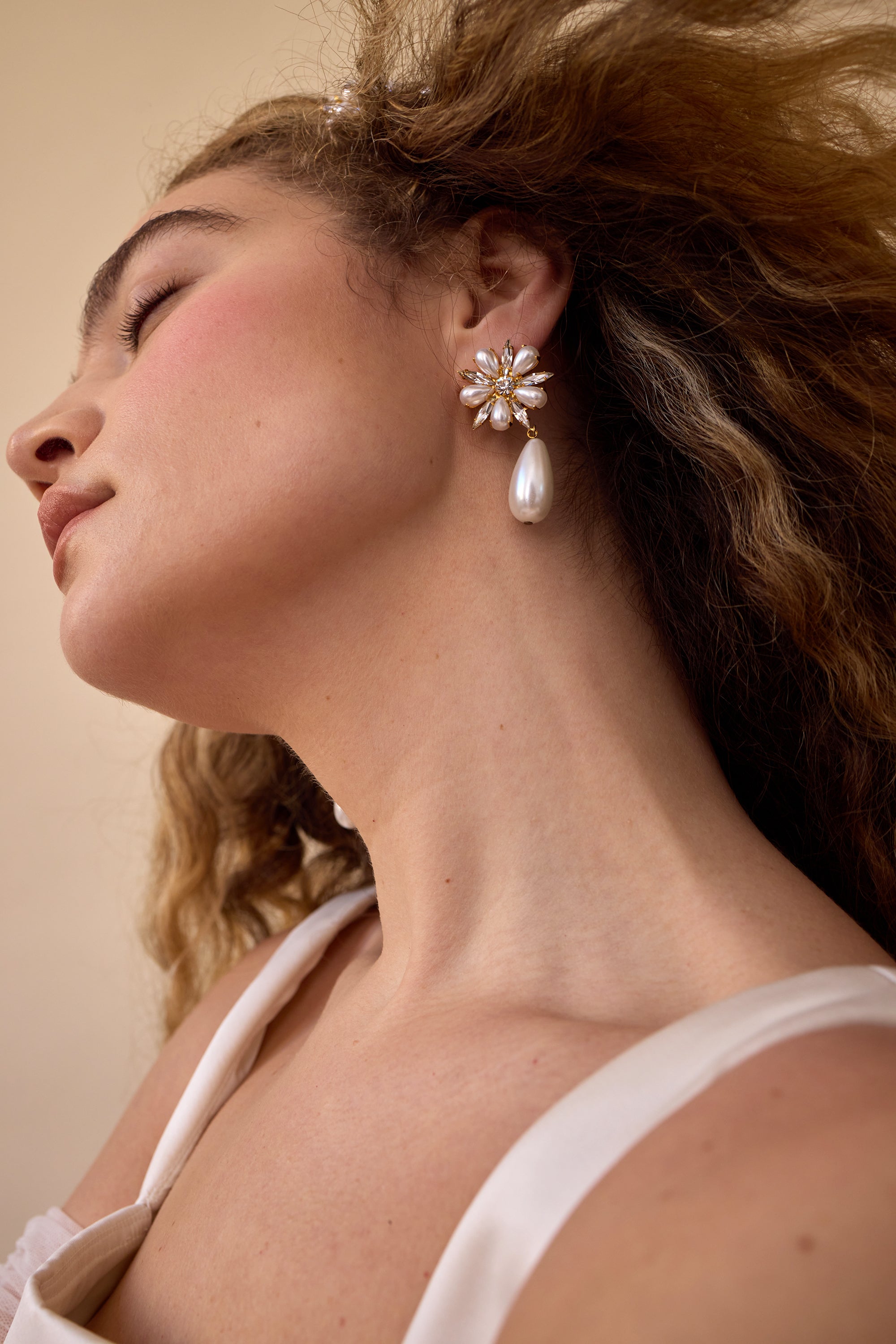 Annie Pearl Tear Drop Earrings - Elegant Pearl Dangle Earrings for Women, 925 Sterling Silver Jewelry | Perfect for Weddings, Parties & Special Occasions