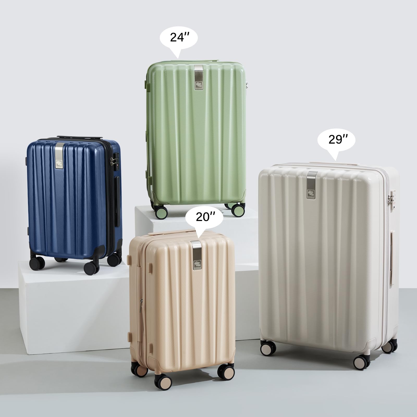 Hanke 20 Inch Expandable Carry on Luggage - Airline Approved Lightweight PC Hard Shell Suitcase with 360° Spinner Wheels, TSA Lock - Perfect for Business Travel & Weekend Getaways (Dark Blue)