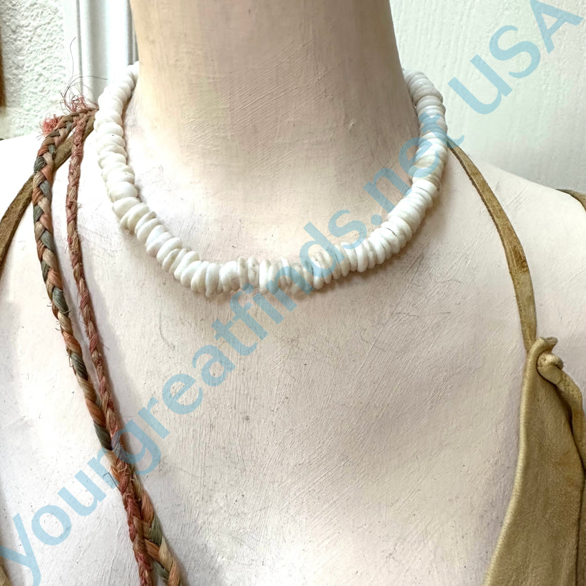 Vintage Hawaiian Puka Shell Choker Necklace - Natural High Grade Beaded Beach Jewelry for Women | Perfect for Summer, Boho Fashion, and Beach Vacations