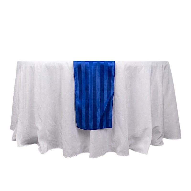 12x108 Inch Striped Satin Table Runner for Weddings - Elegant Dining Decor for Banquets, Parties & Special Events