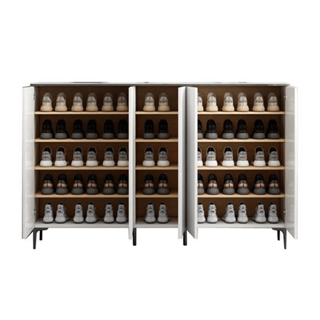 Musto 5-Door Shoe Cabinet with Sintered Stone Surface - Modern Entryway Storage Organizer for Hallway, Mudroom & Closet Organization