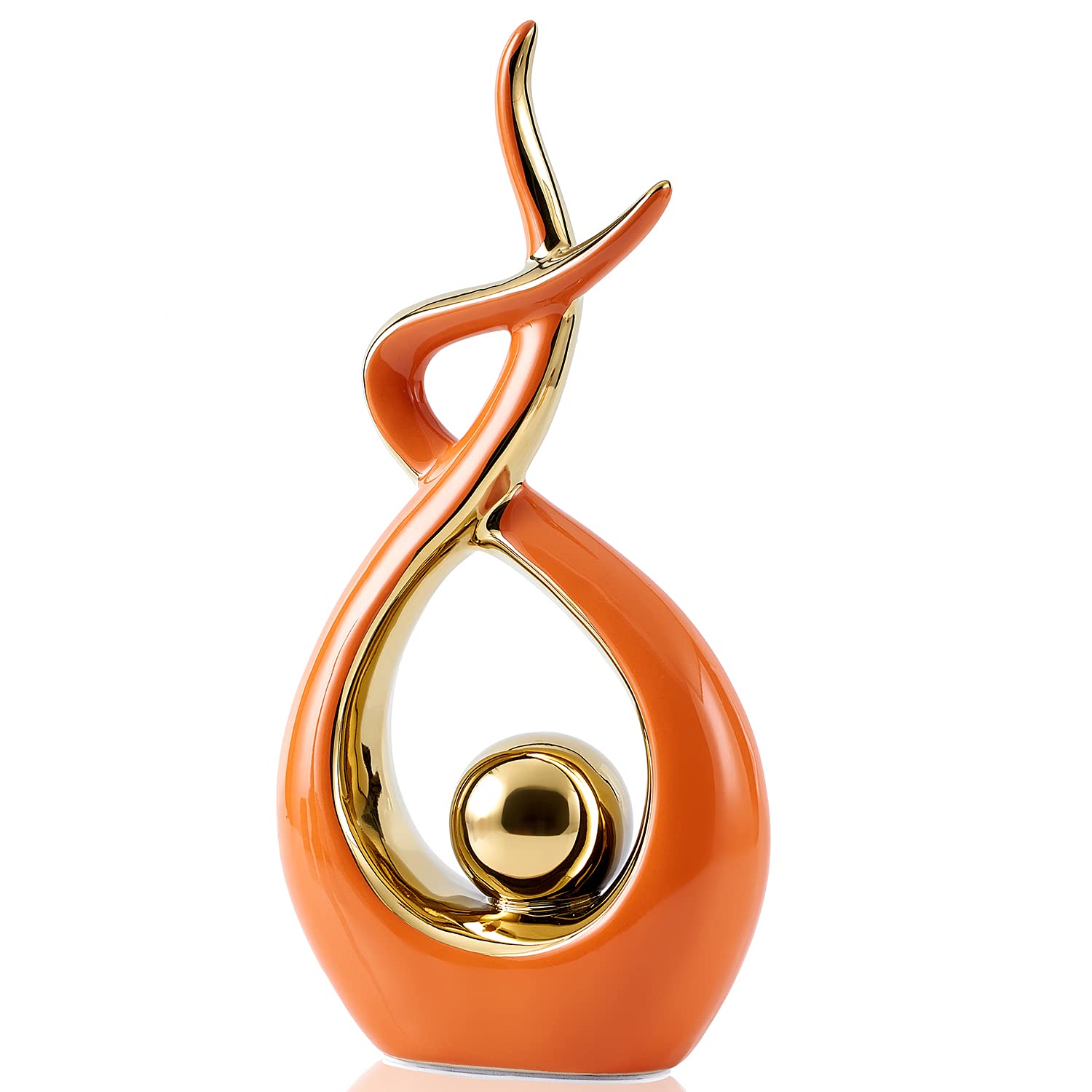 Modern Orange Ceramic Statue - 12.2