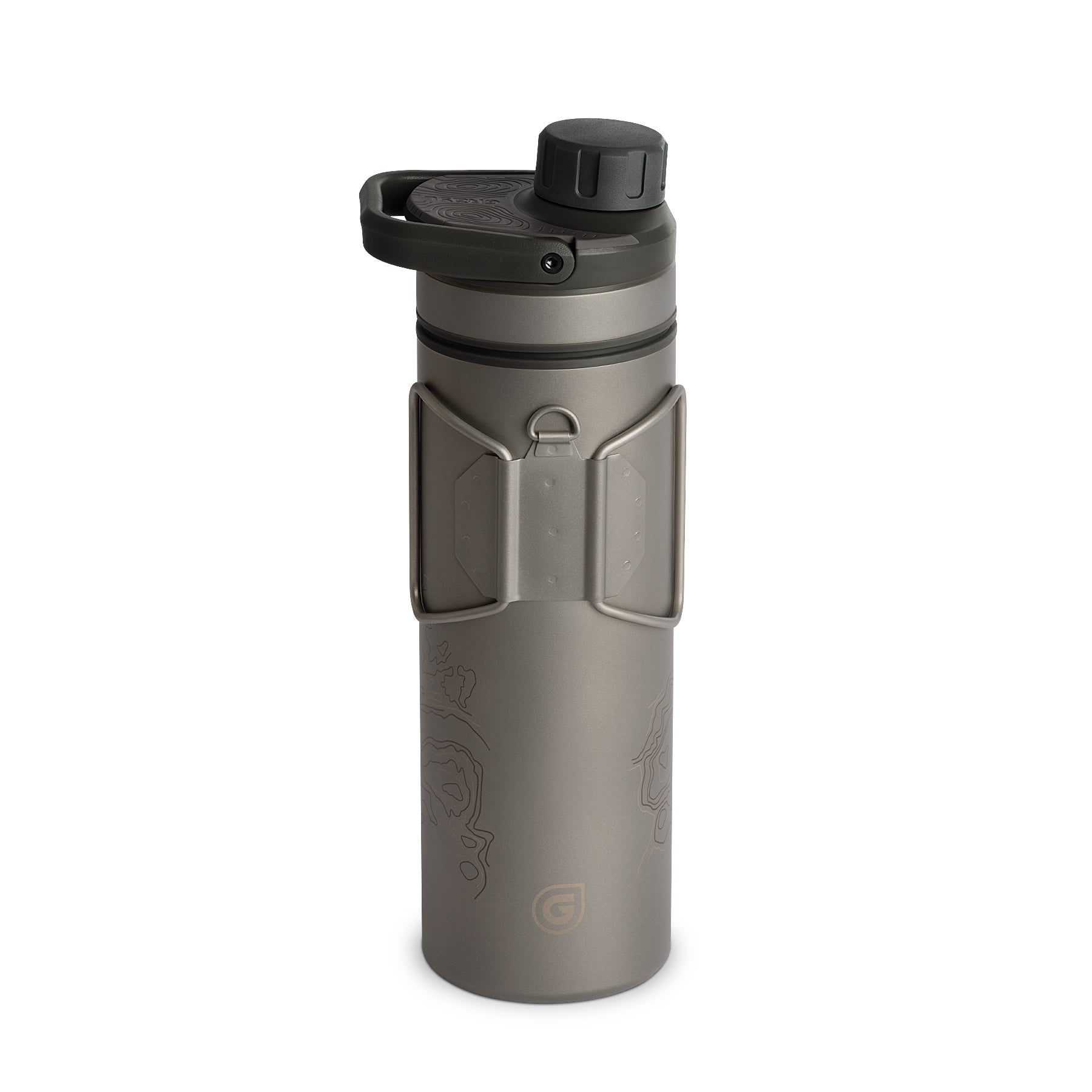 GRAYL 16.9oz UltraPress® Titanium Water Purifier Bottle - Portable Filter for Hiking, Camping & Travel