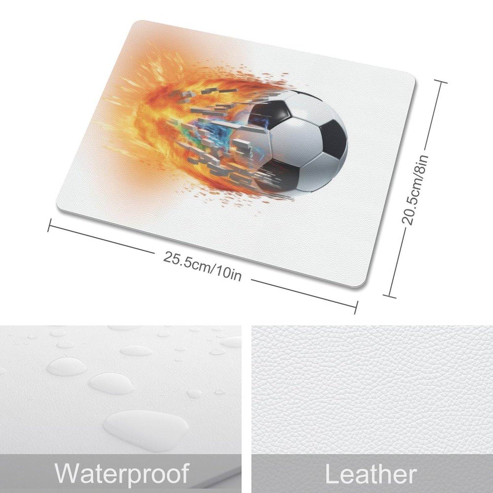 Premium Leather Football Mouse Pad - Non-Slip 8x10 Inch Computer Gaming Mousepad for Office & Home Use | Perfect for Sports Fans & Gamers
