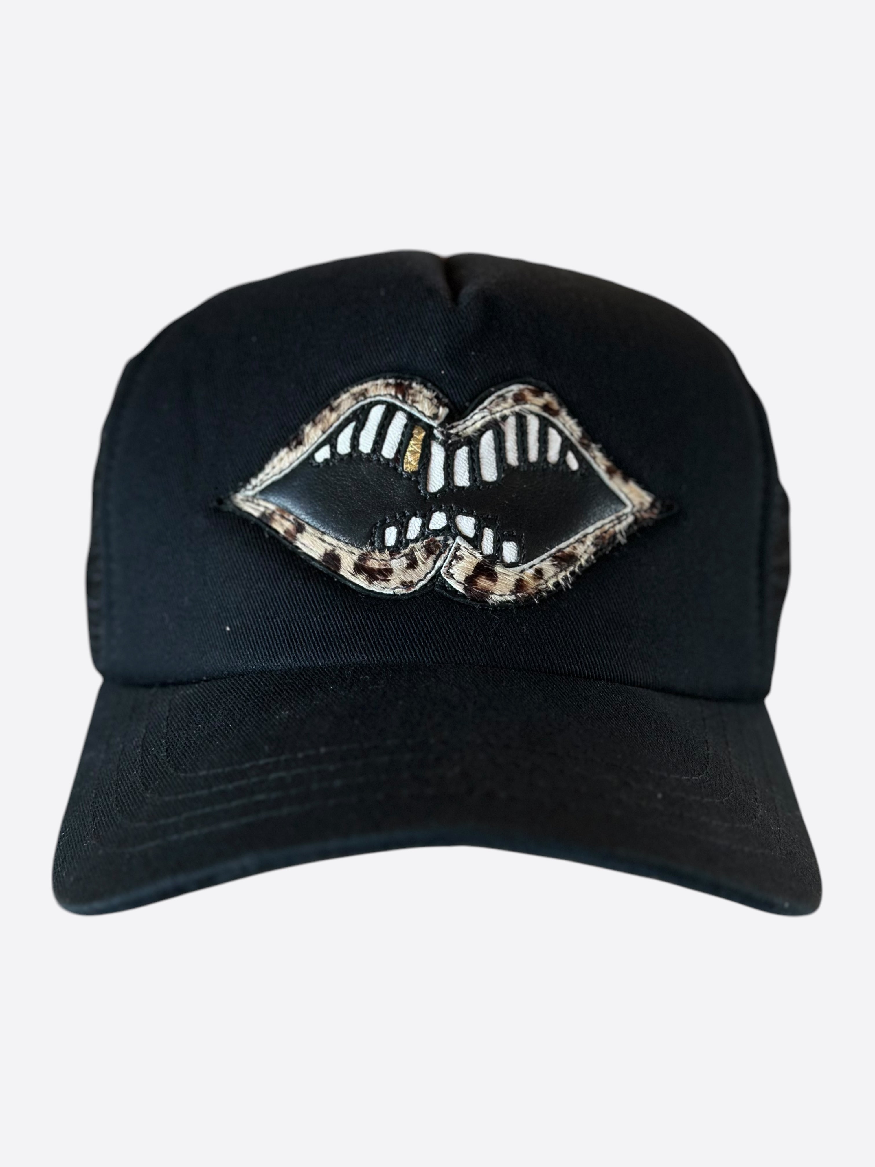 Chrome Hearts Matty Boy Black Cheetah Chomper Trucker Hat - Stylish Unisex Baseball Cap for Streetwear & Fashion Enthusiasts