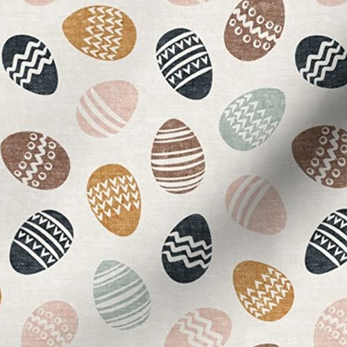 Easter Eggs Natural Beige Pastel Printed Minky Fabric Fat Quarter - Soft Plush Material for Baby Blankets, Quilt Backing & Sewing Projects - Perfect for DIY Crafts, Nursery Decor & Easter Decorations