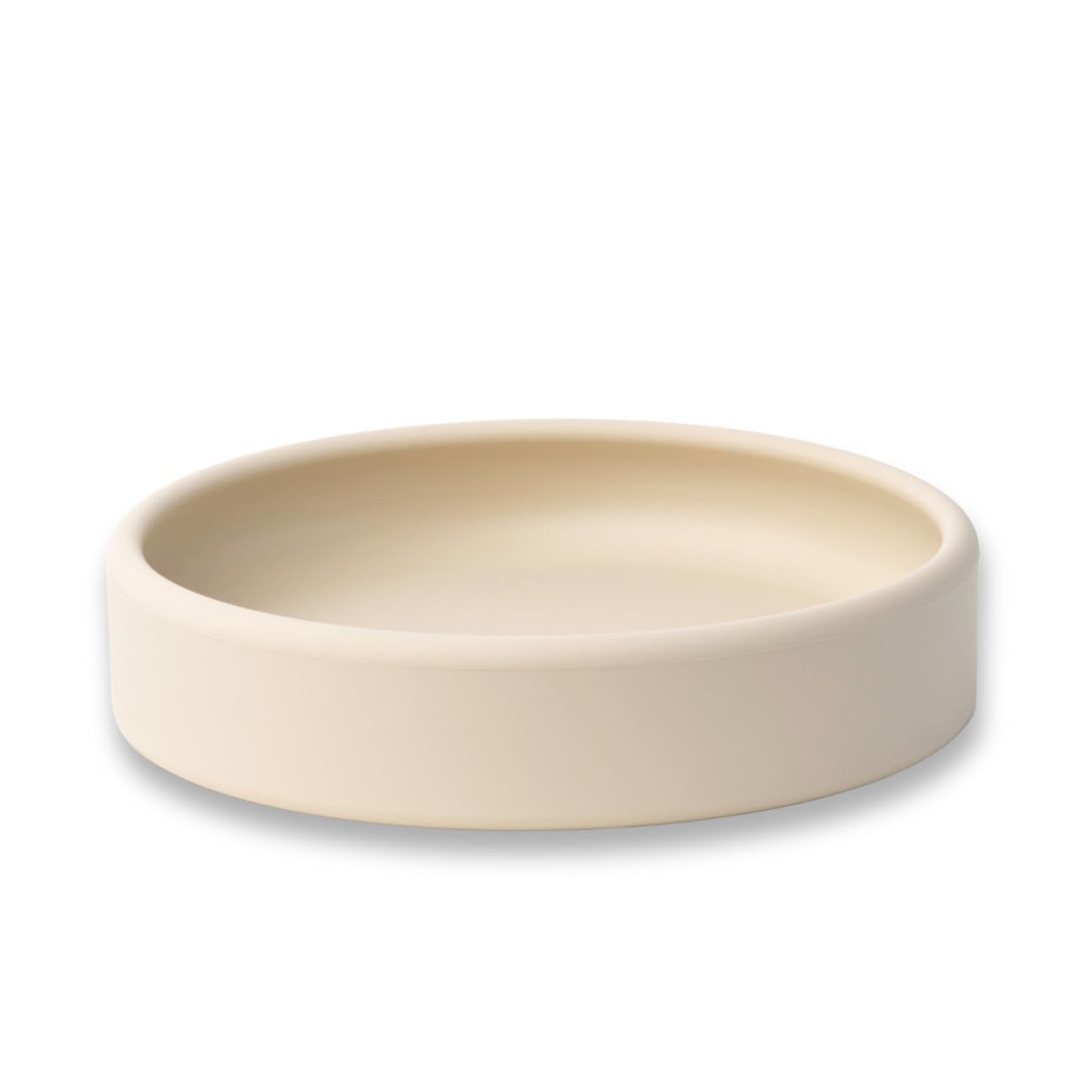 **Non-Slip Weighted Silicone Baby Plate – Microwave & Dishwasher Safe, BPA-Free Toddler Plate for Mess-Free Meals – Perfect for High Chairs, Travel & Daycare (Oat Cream)**
