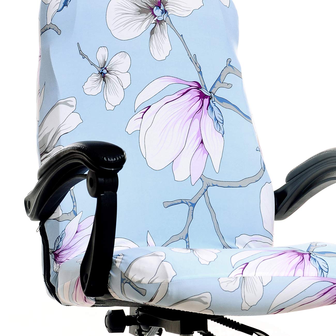 WOMACO Stretchable Office Chair Cover - Universal Computer & Boss Chair Slipcover - Modern Minimalist Design High Back Chair Protector (Magnolia, Medium) - Perfect for Home Office, Conference Rooms & Workspaces