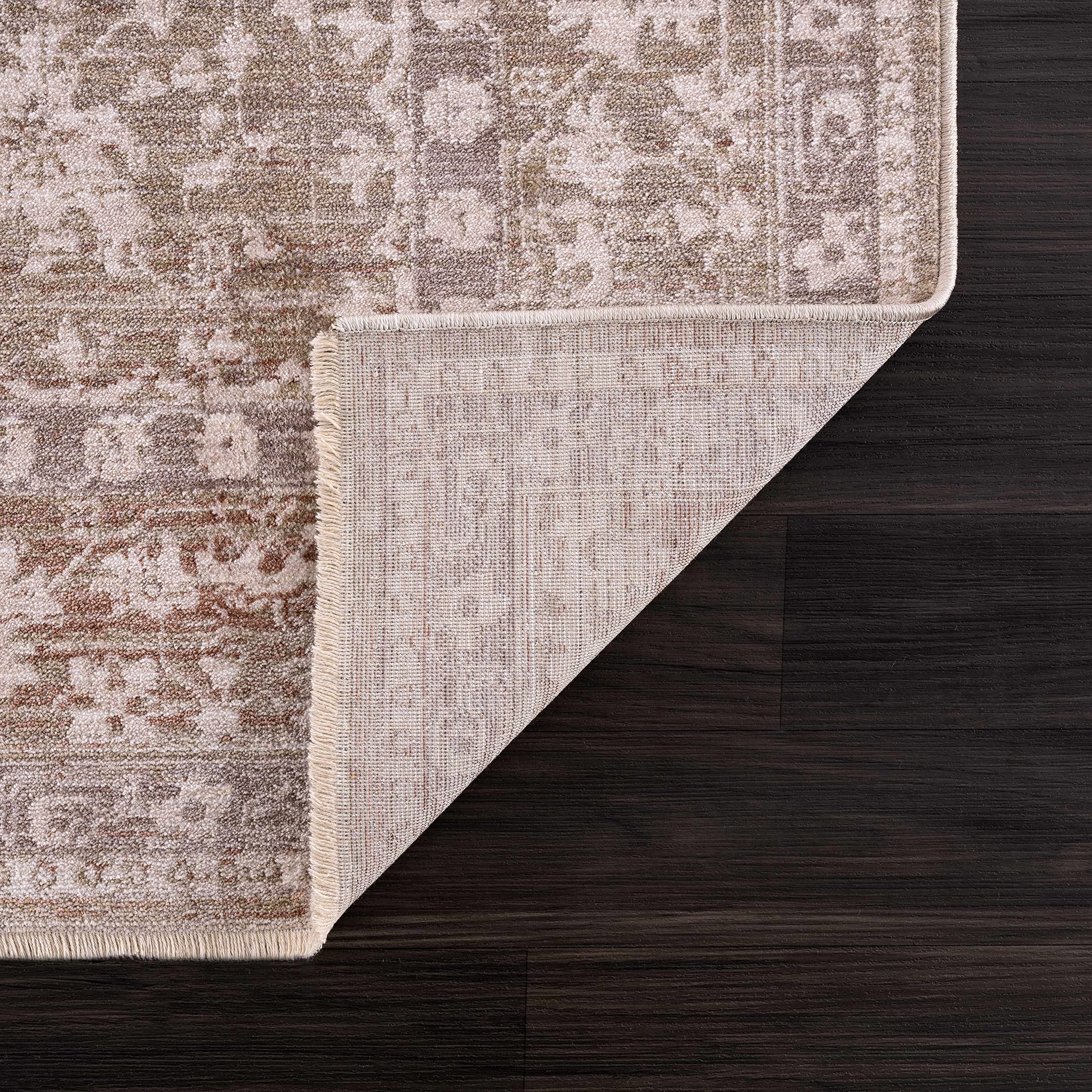 Hauteloom Kaongkod Farmhouse Damask Round Area Rug 5'3