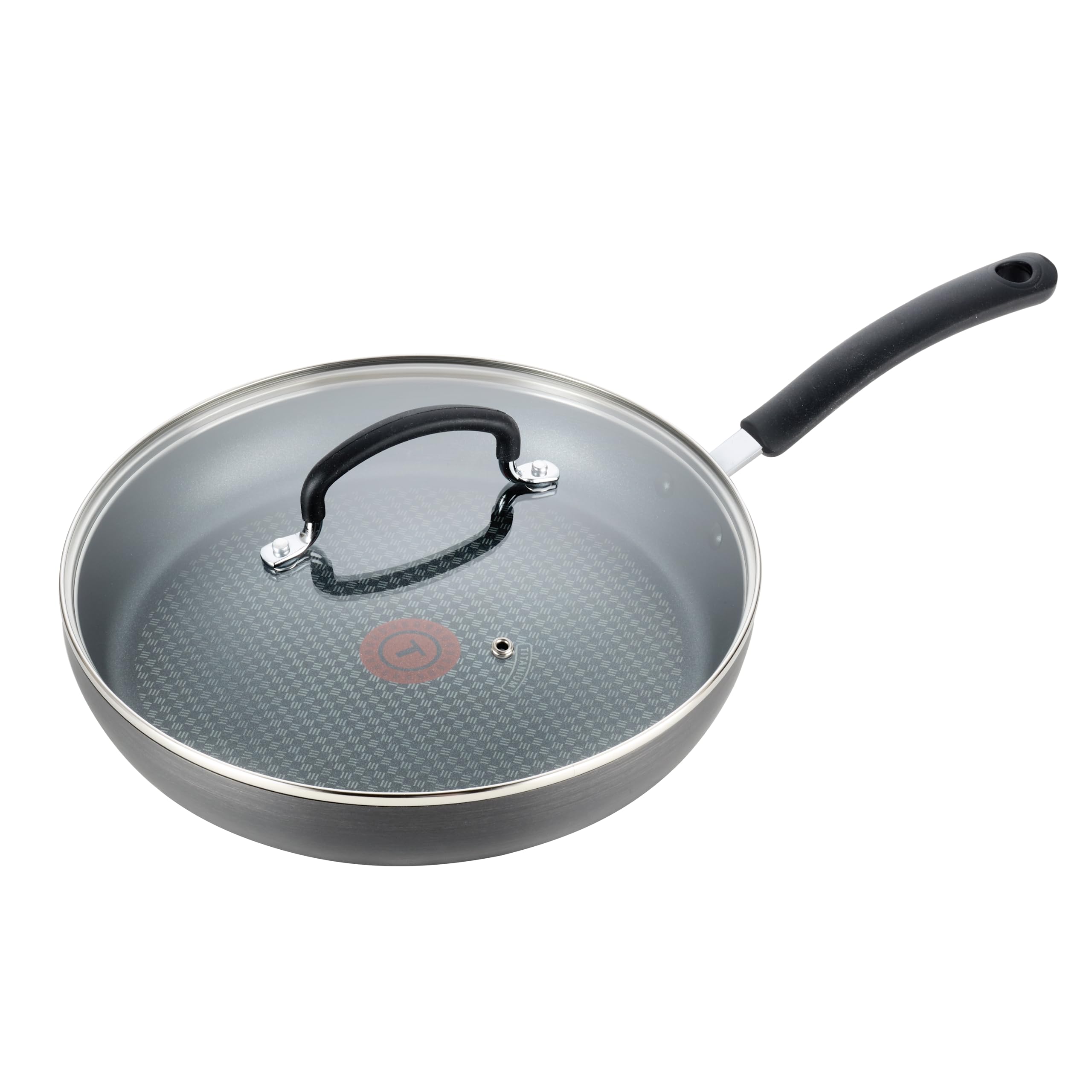 T-fal Ultimate Hard Anodized Nonstick 12-Inch Frying Pan with Lid - Oven & Broiler Safe to 400°F, Dishwasher Safe - Black - Perfect for Searing, Sauteing & Everyday Cooking