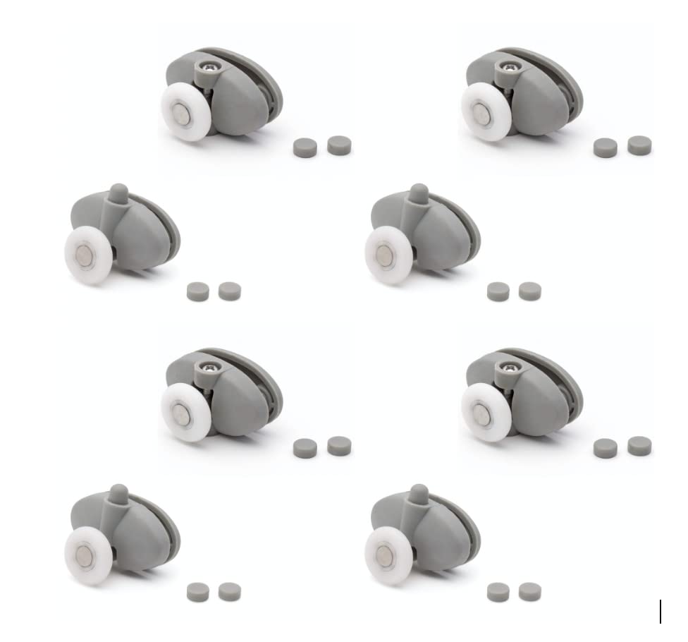 8-Pack 23mm Butterfly Single Shower Door Rollers - Smooth Sliding Replacement Wheels for Glass Shower Doors - Perfect for Bathroom Renovation & Home Maintenance