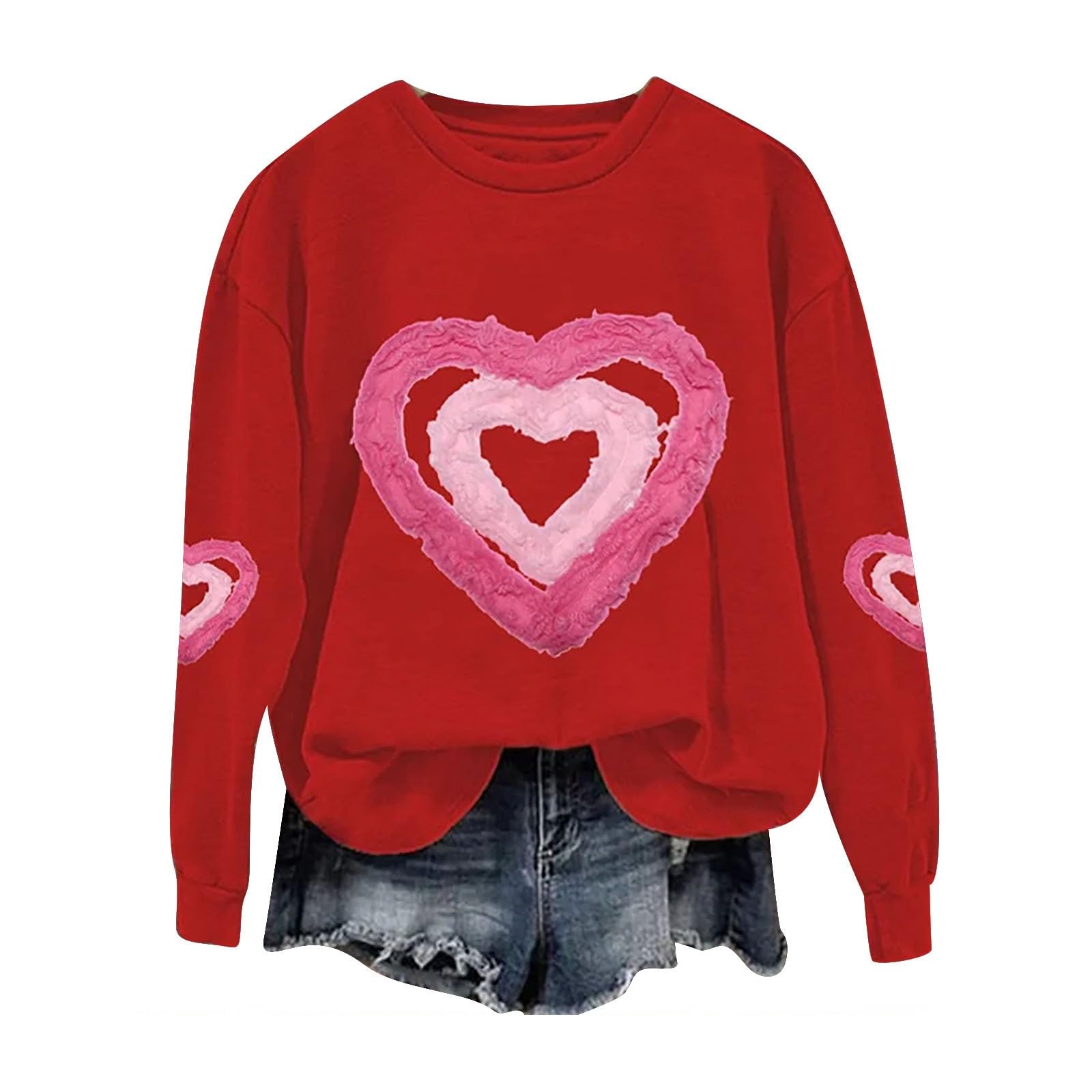 Trendy SHAOBGE Valentine's Sweatshirts for Women - Casual Spring & Fall Tops 2025 | Perfect for Date Nights, Weekend Outings & Cozy Layering