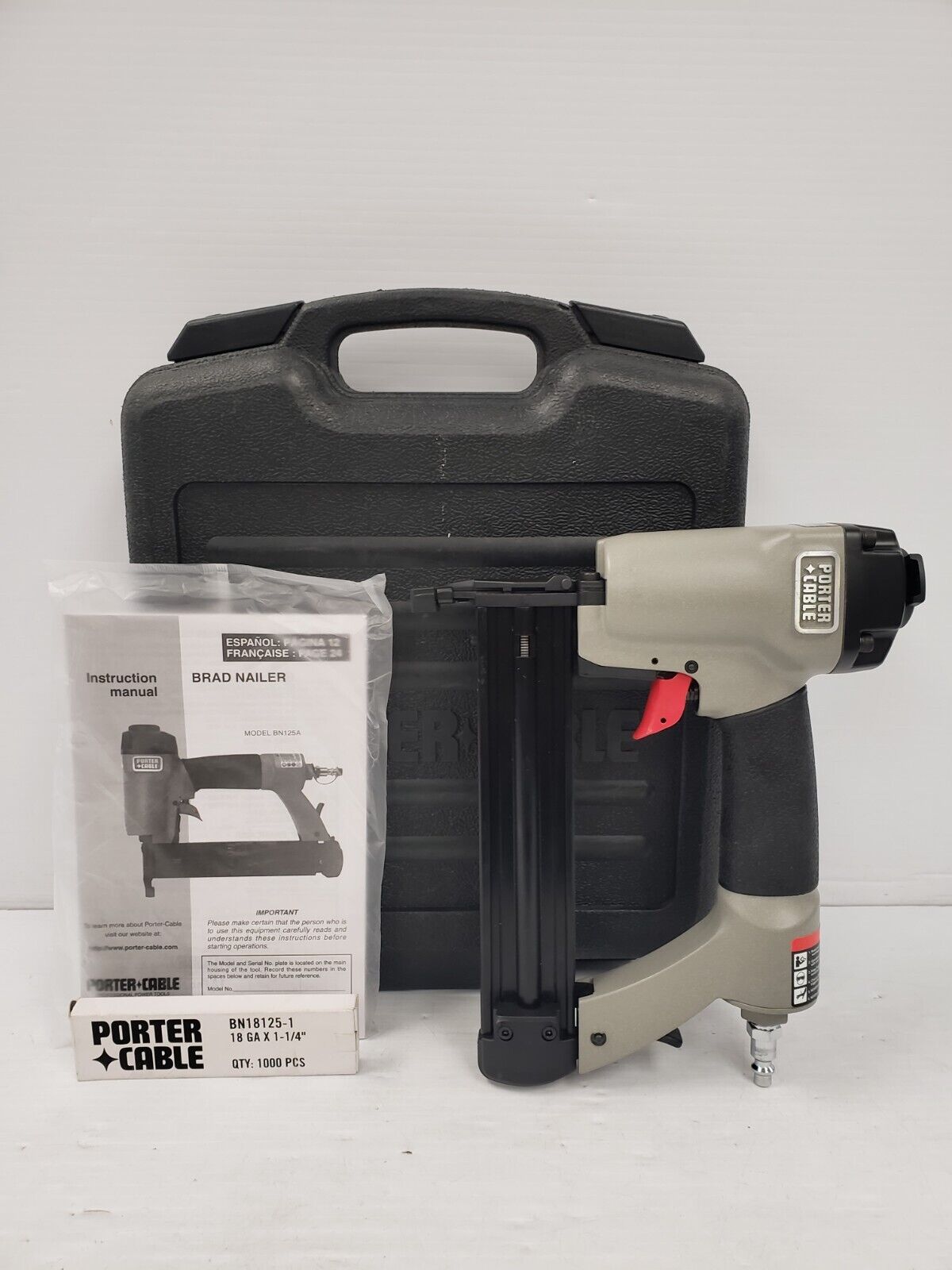Porter-Cable BN125A 18-Gauge Brad Nailer - 2-Inch Pneumatic Finish Nail Gun for Woodworking, Trim & Furniture - Lightweight Air Nailer for DIY Projects & Professional Carpentry
