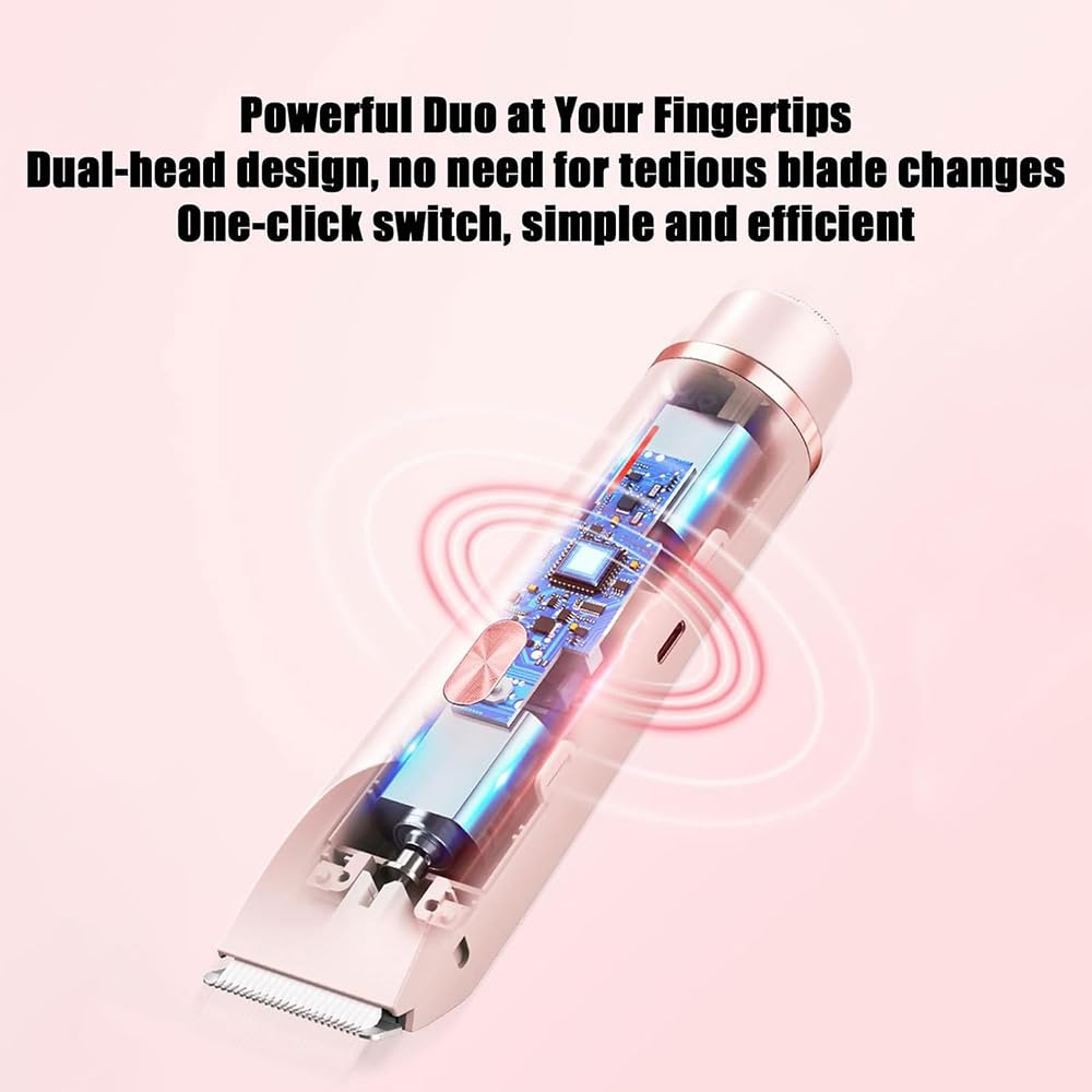 Pink Galaxy Electric Razor for Women - 2 in 1 Rechargeable Wet & Dry Shaver with Double Head, Portable & Waterproof - Perfect for Travel, Gym & Smooth Skin Care (Blue)