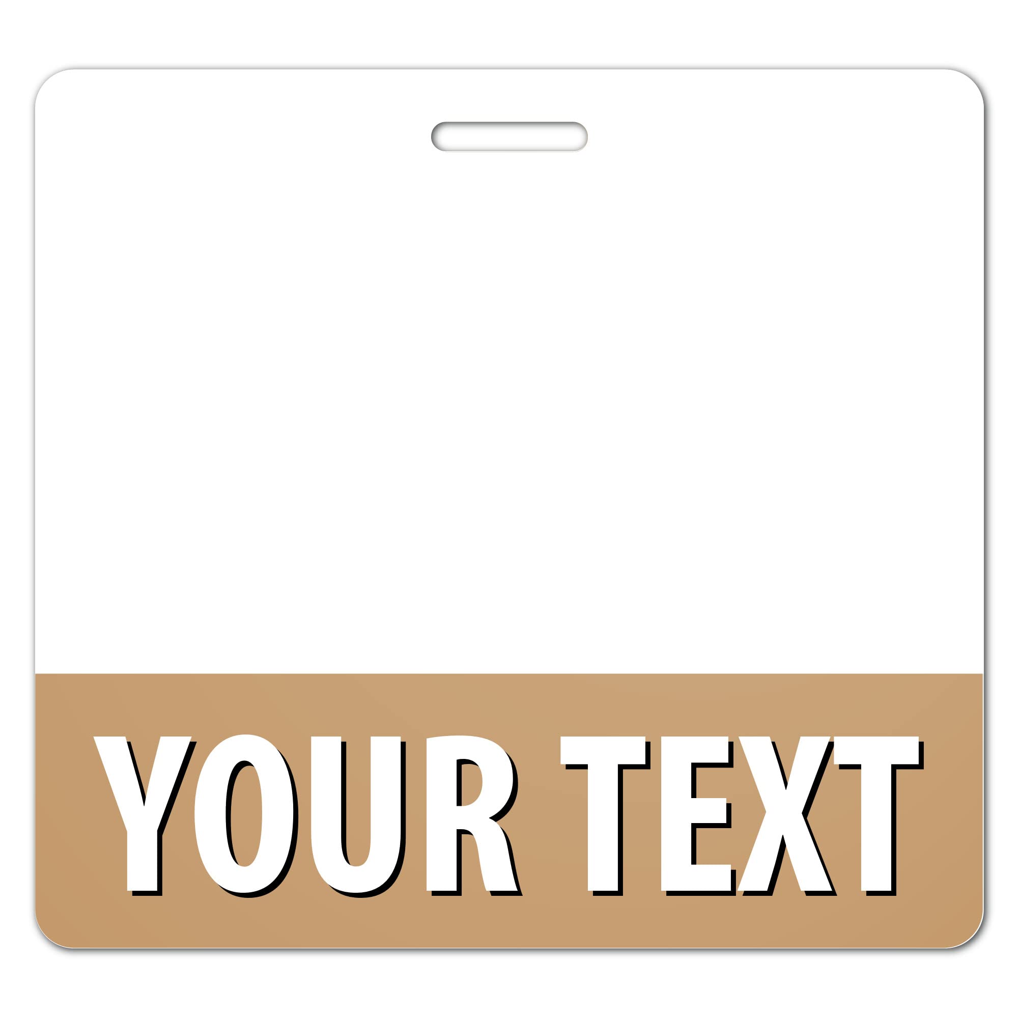 Customizable Tan Horizontal Badge Buddy ID Backer Card - Double Sided PVC Card - Durable Waterproof ID Badge Holder - 50 Pack - Perfect for Office, Events, and Security Personnel
