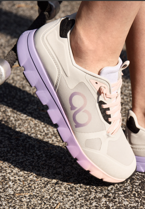 TENHAAG Grey Lilac Slip-On Sneakers for Women - Comfortable Casual Walking Shoes for Everyday Wear, Gym, and Travel