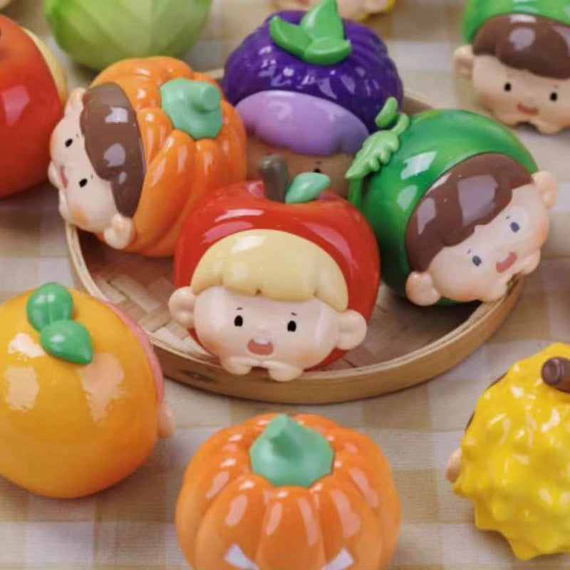 Funny Veggie & Fruit Head Series Blind Box - Collectible Miniature Figures for Kids & Adults, Perfect for Party Favors, Gifts & Home Decor