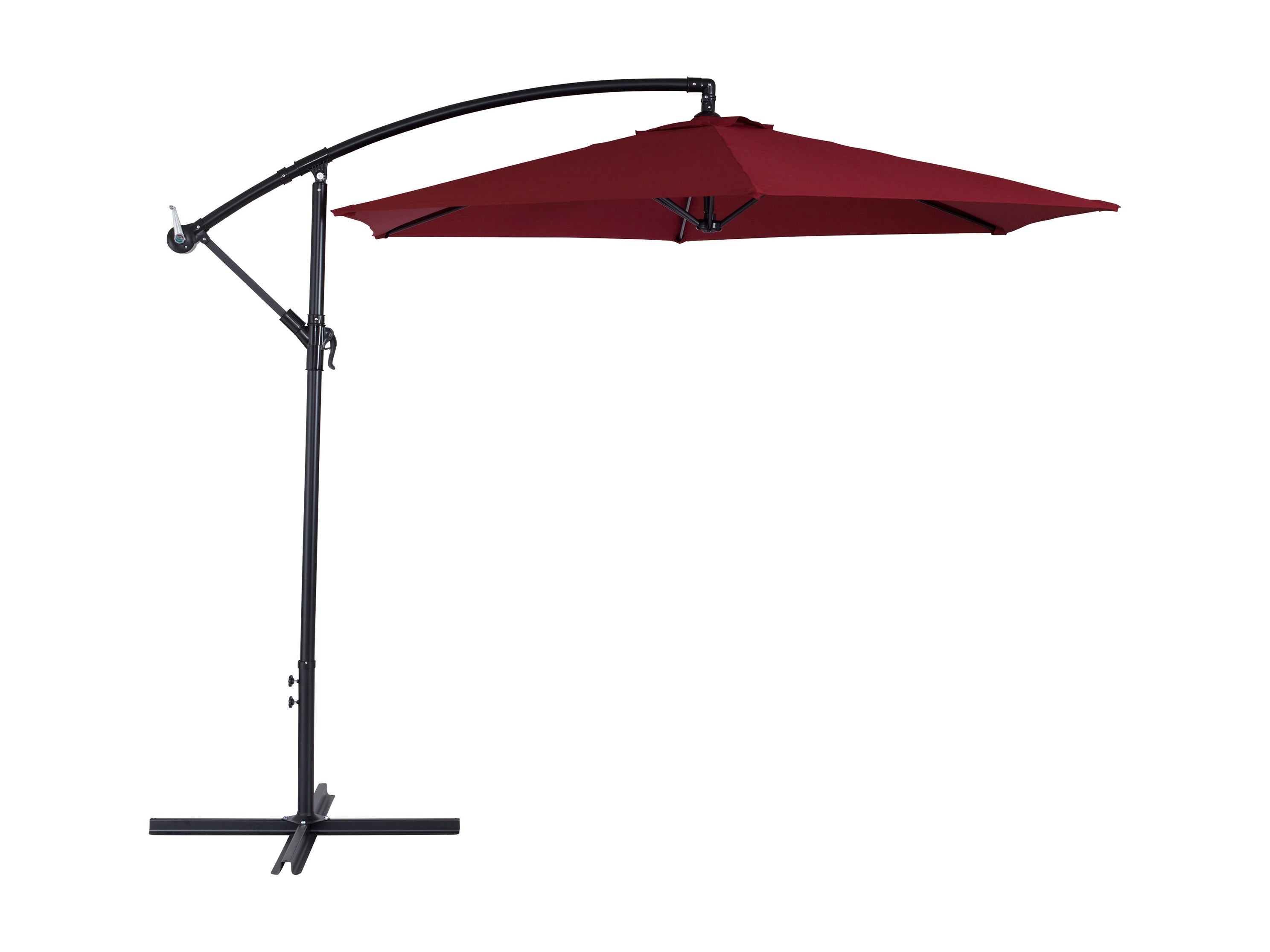 9ft Wine Red Cantilever Umbrella - Outdoor Patio Sun Shade with Adjustable Tilt - Perfect for Poolside, Garden, and Backyard Relaxation