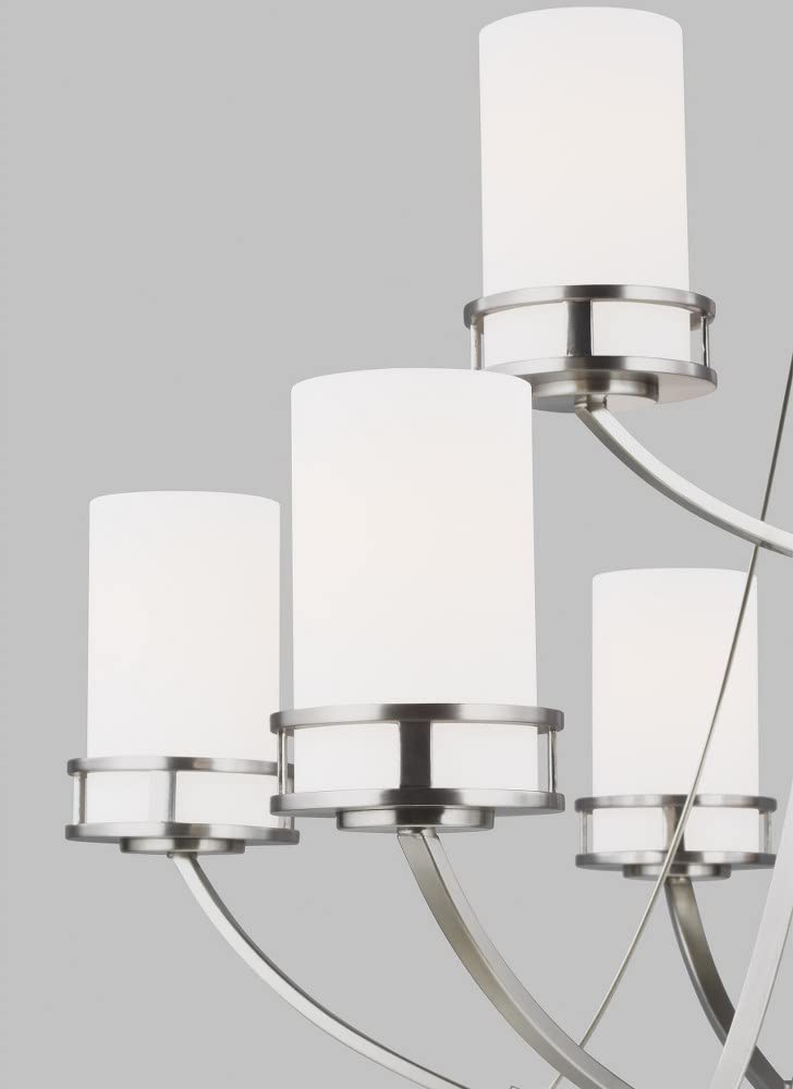 Generation Lighting 9-Light Robie Chandelier in Midnight Black (3121609-112) - Modern Ceiling Light Fixture for Dining Room, Living Room & Bedroom Decor | Uses A19 Standard or LED Bulbs | Perfect for Contemporary Home Lighting & Interior Design