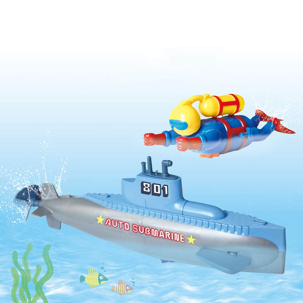 Nurnesy Kids Clockwork Submarine Toy - Waterproof Swimming Pool & Bath Time Fun for Toddlers (24x7x9cm) - Perfect for Bathtub, Shower & Outdoor Water Play