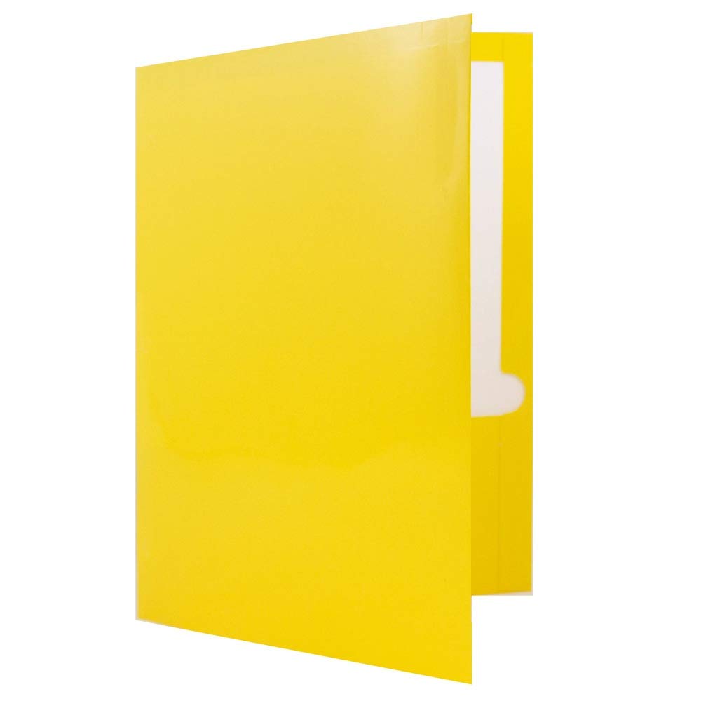 JAM PAPER Laminated Two Pocket Glossy 3 Hole Punch School Folders - Letter Size 8.5