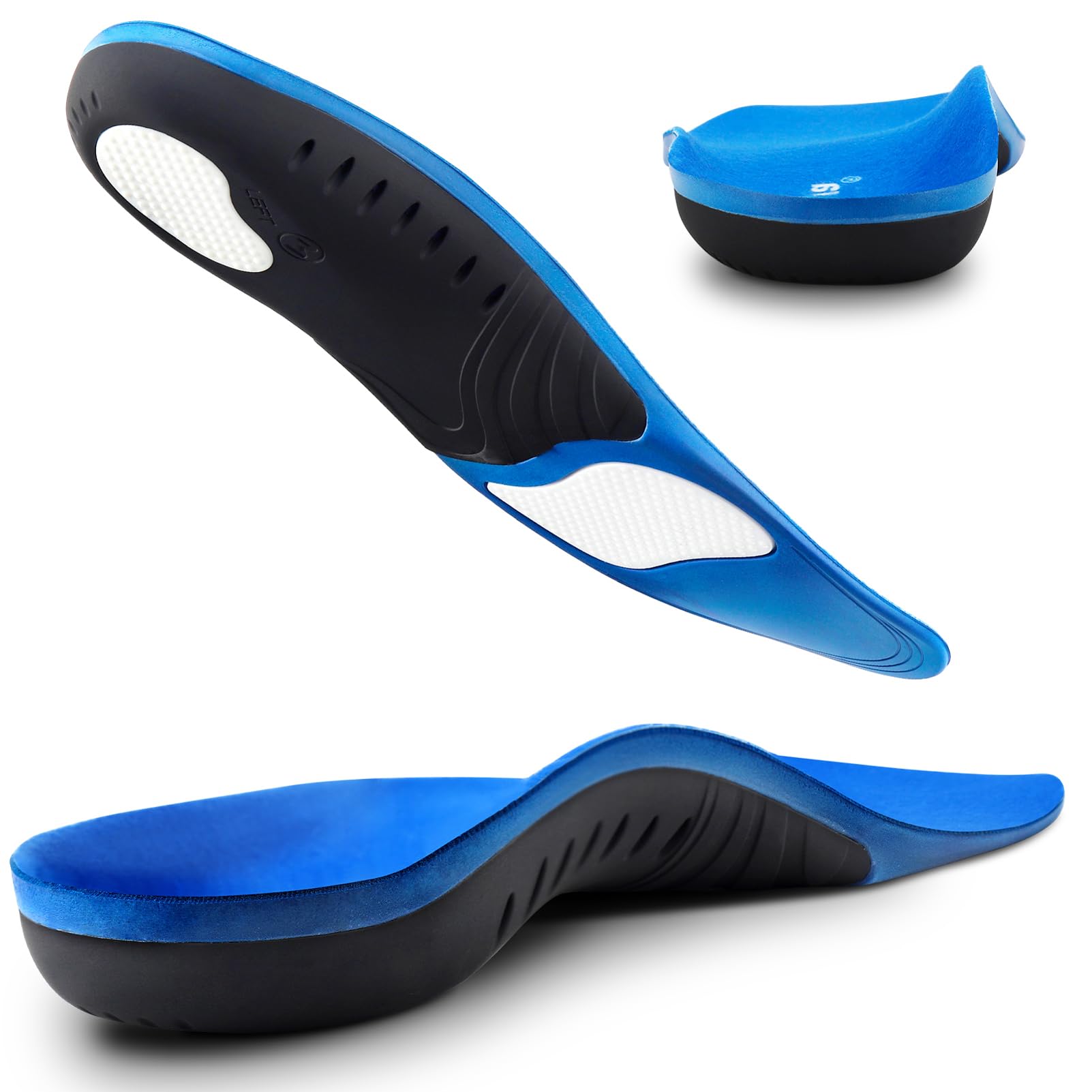 Plantar Fasciitis Insoles for Men & Women - High Arch Support Orthotic Shoe Inserts - Gel Running Insoles for Flat Feet, Arch Pain & Pronation Relief - Heavy Duty Support for Metatarsalgia Pain - Perfect for Running, Walking & Daily Comfort