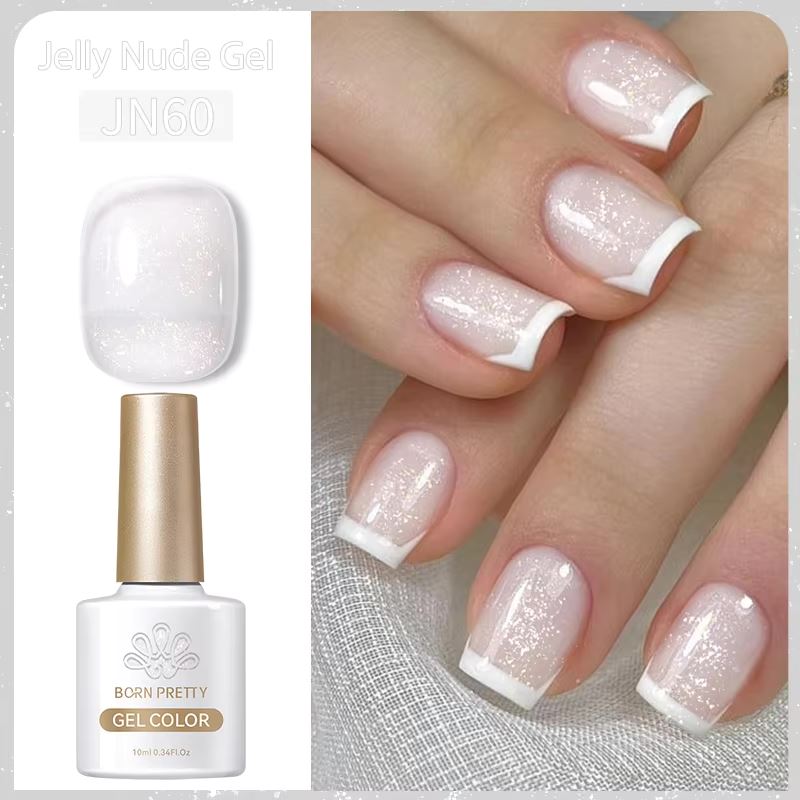 Born Pretty Jelly Nude Gel Polish - Long Lasting Nail Polish for Manicure & Pedicure | Perfect for Salon, Home DIY, and Special Occasions