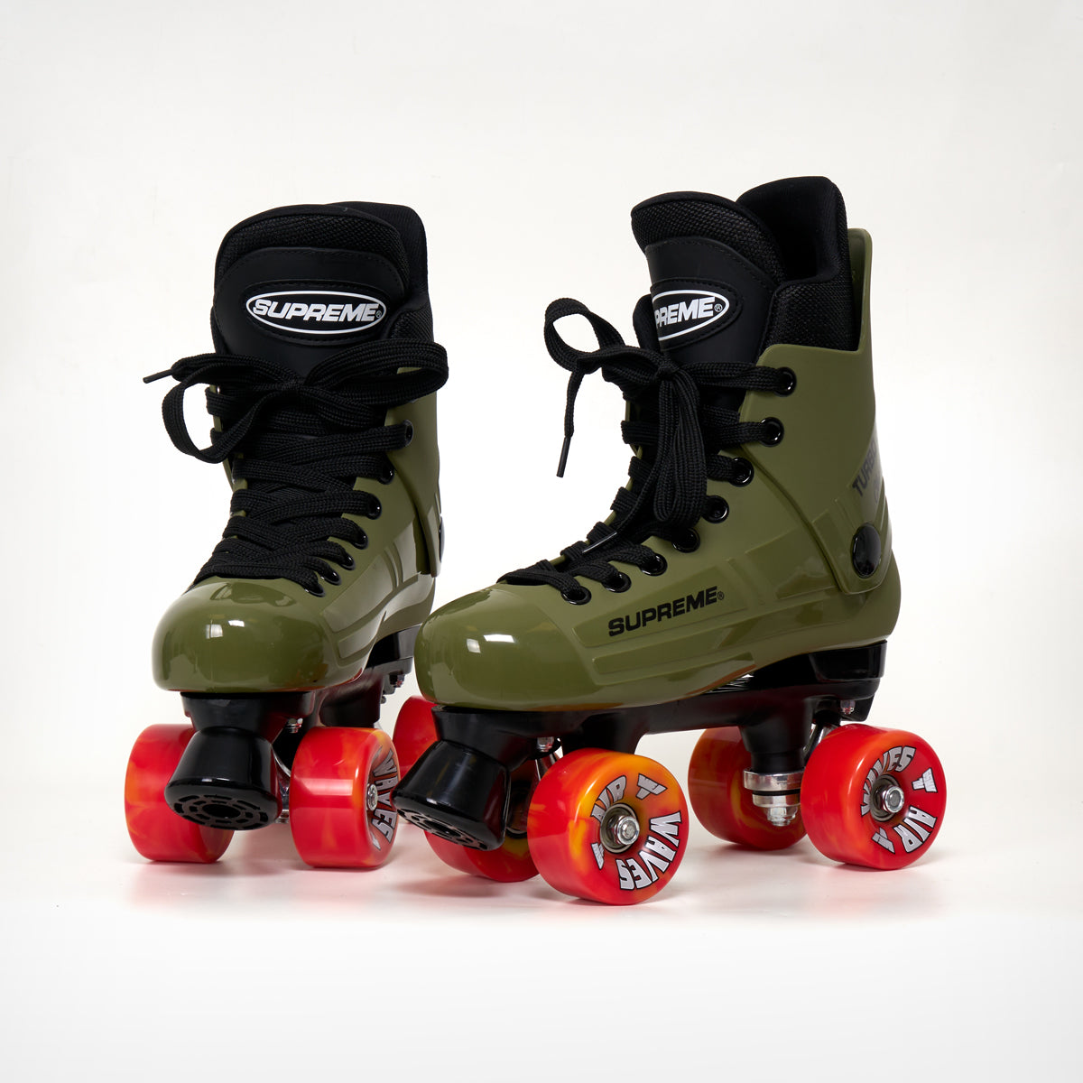 Supreme Turbo 33 Roller Skates - Army Green with Airwaves Wheels (Multiple Color Options) | Outdoor & Indoor Skating, Rink Sports, Fitness & Fun Activities