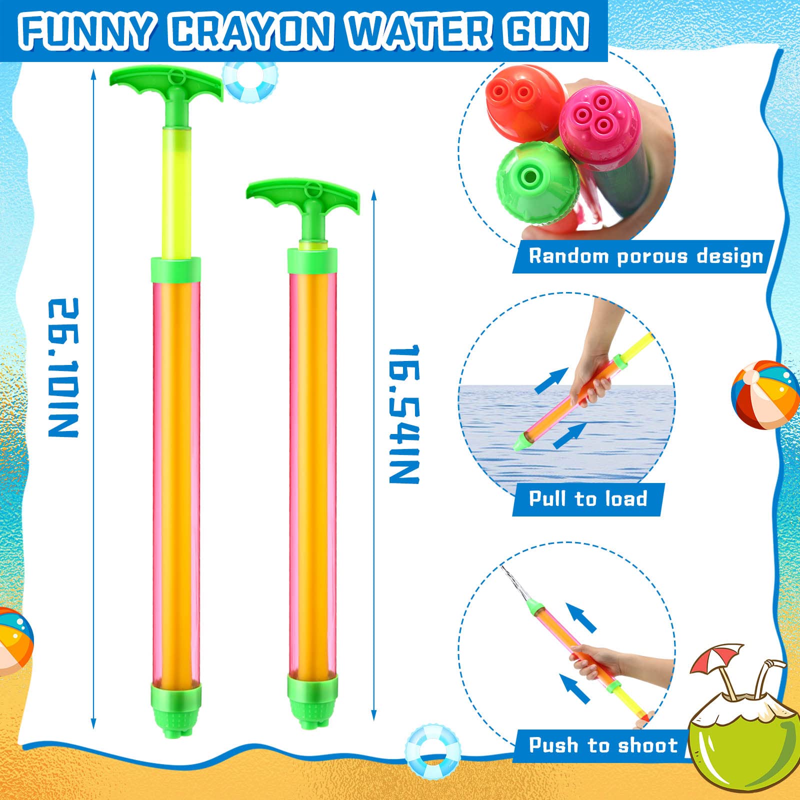 Tanlade 36 Pcs Bulk Water Guns & Inflatable Rainbow Beach Balls (4.72/6/12 Inches) - Summer Pool Party Favors, Kids Water Squirters & Pool Toys for Beach Parties, Backyard Fun & Outdoor Water Play