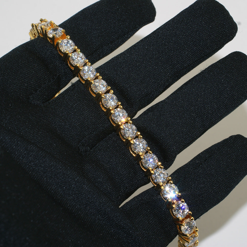 6mm Gold Lab-Grown Diamond Tennis Bracelet for Women - Elegant & Durable Jewelry for Parties, Weddings & Everyday Wear