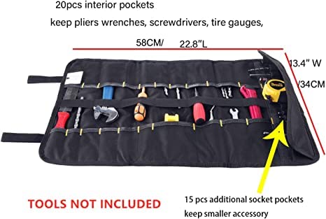 Durable Canvas Tool Roll Organizer for Screwdrivers, Wrenches & Chisels - Multi-Pocket Storage Pouch for Small Tools | Perfect for DIY Projects, Workshop & On-the-Go Repairs