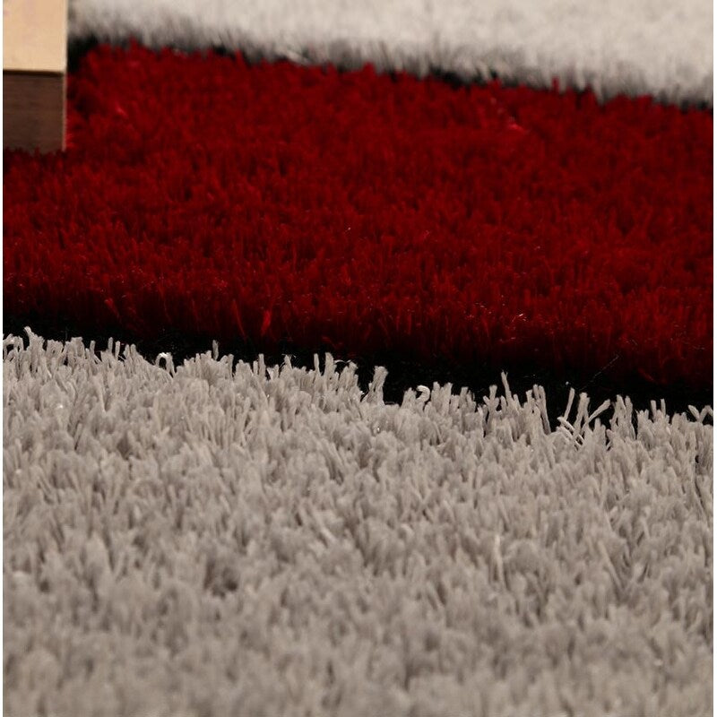 Aria Collection Soft Pile Hand Tufted Shag Area Rug - Red 6' x 8' - Plush Living Room Rug for Cozy Bedroom & Home Decor