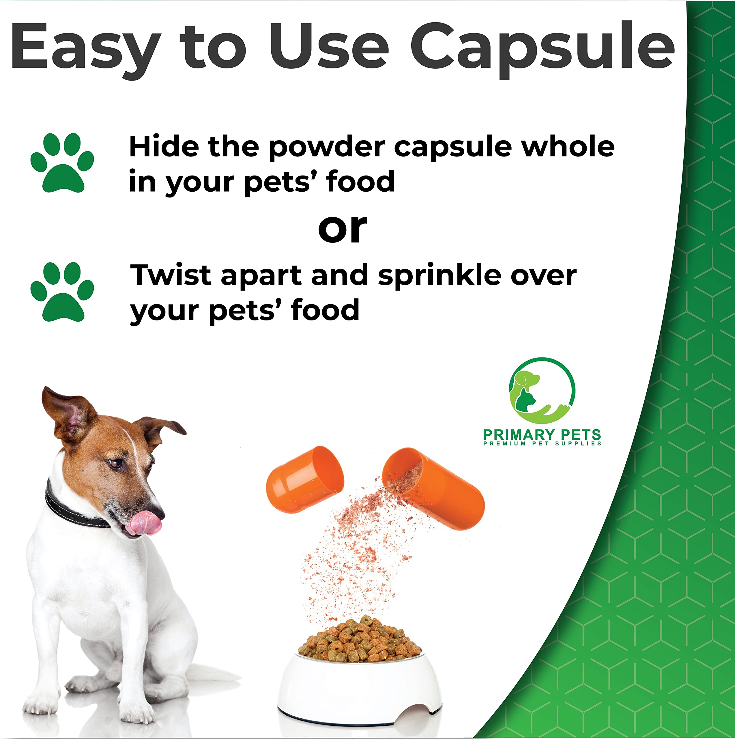 Primary Pets Premium Organic Turmeric for Dogs - 120 x 600mg Curcumin Capsules with Black Pepper | Hip & Joint Support Supplement for Dogs | Antioxidant Dog Joint Care for Active Pets & Senior Dogs