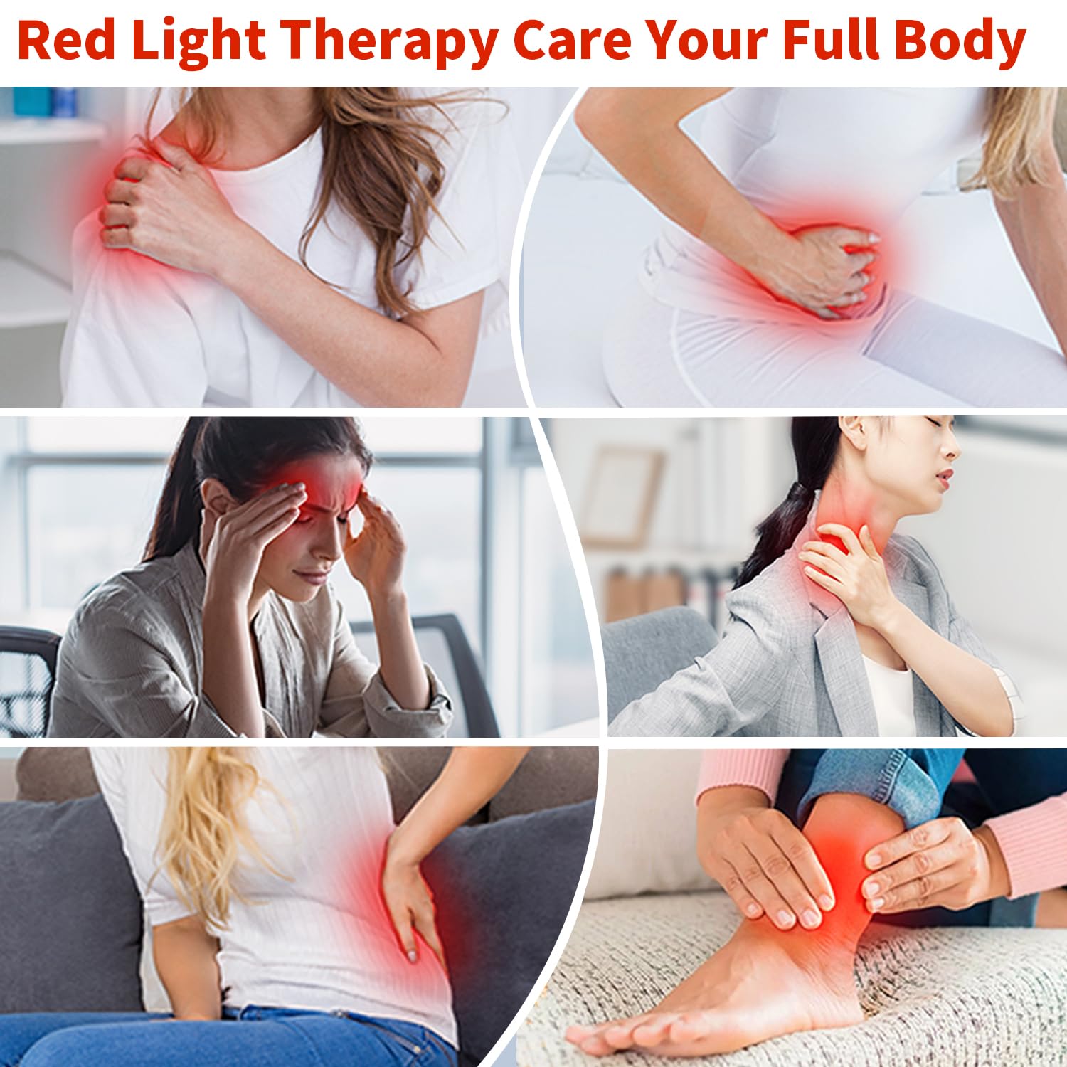 5-Head Red Light Therapy Device for Face & Body - 660nm & 850nm Near Infrared with 7 Color Options | Pain Relief, Skin Rejuvenation, Muscle Recovery | Perfect for Home Spa & Wellness Treatments